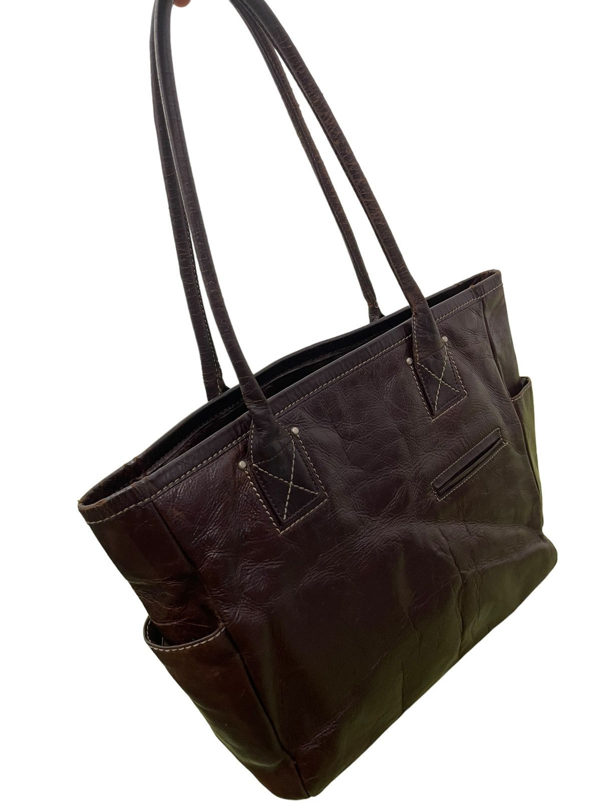 Japanese Brand Full Grain Leather Patina Tsuchiya Kaban Shoulder Bag 3🟩 Size ONE SIZE - 3 Thumbnail