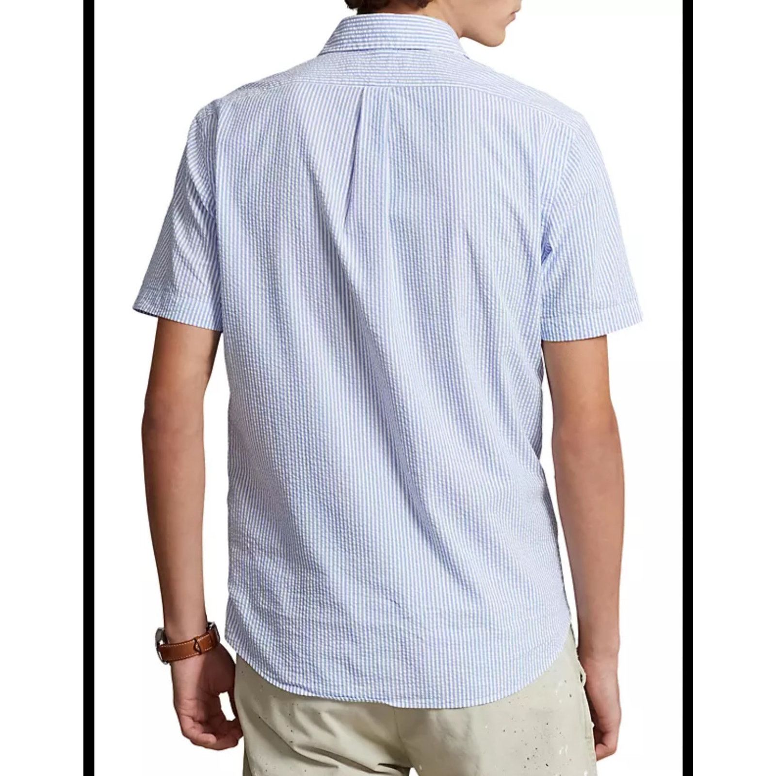 Polo Ralph Lauren Polo RALPH LAUREN Men's XLT Blue Stripe Seersucker Shirt Size US XL / EU 56 / 4 - 2 Thumbnail