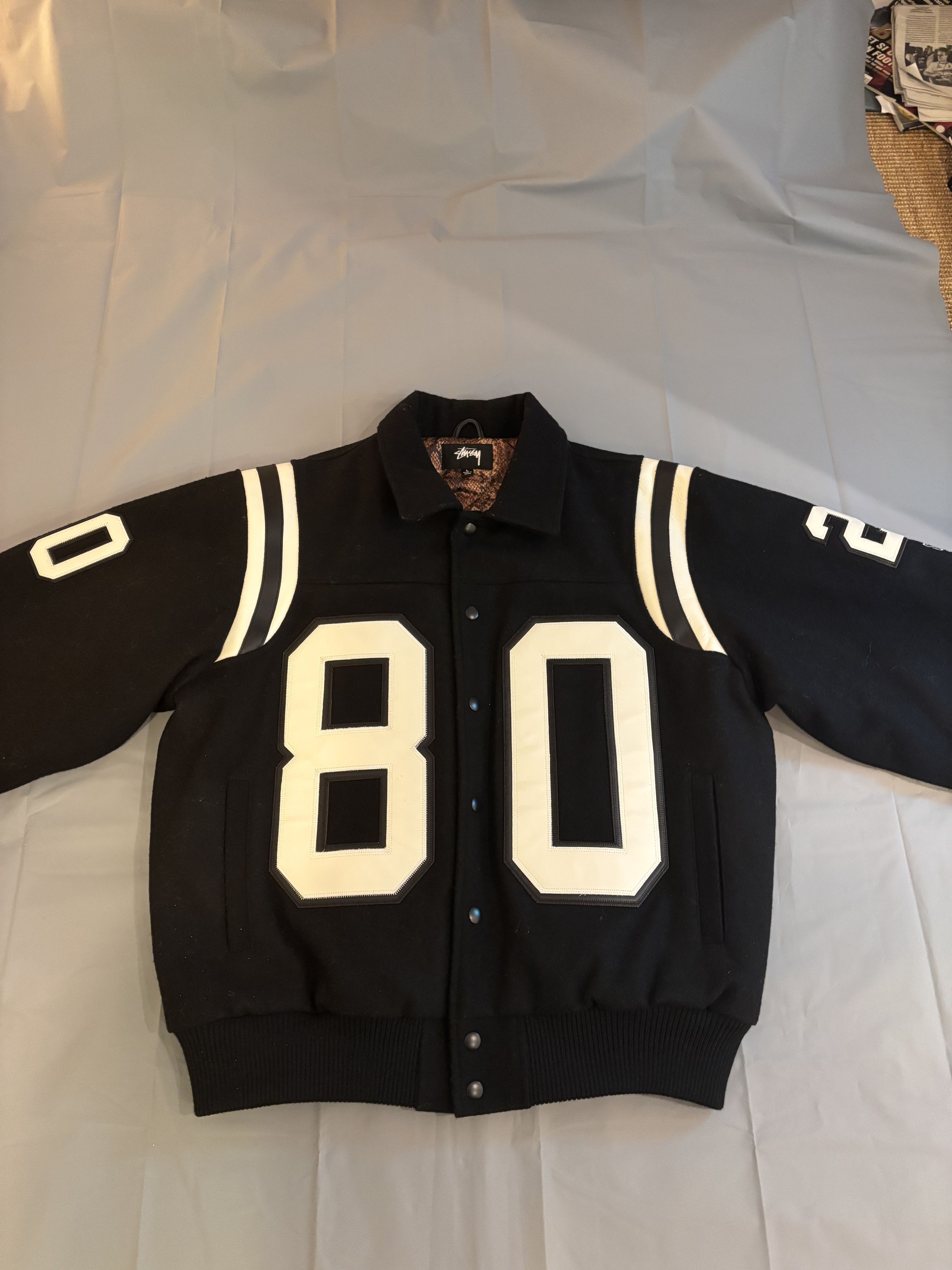 Stussy Veste teddy bombers Varsity jacket en laine Stussy 80 noir Size US L / EU 52-54 / 3 - 3 Thumbnail