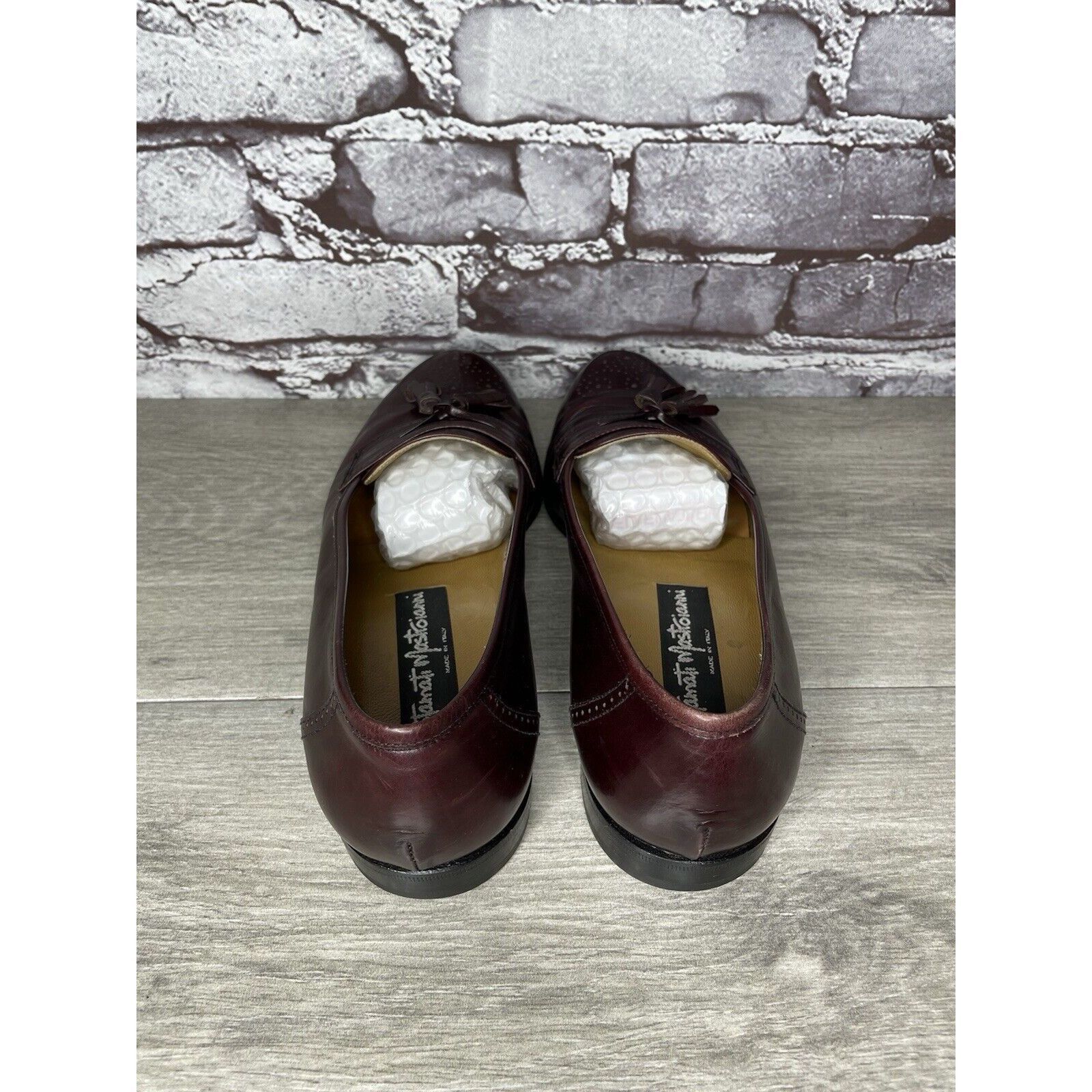 Other Stamati Mastroianni Burgundy Leather Wingtip Tassel Loafers Size US 8 / EU 41 - 5 Thumbnail