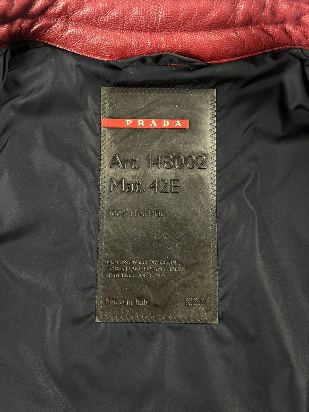 Prada Prada Padded Elbows Red Leather Motor Jacket SS 2000 Size S / US 4 / IT 40 - 10 Thumbnail