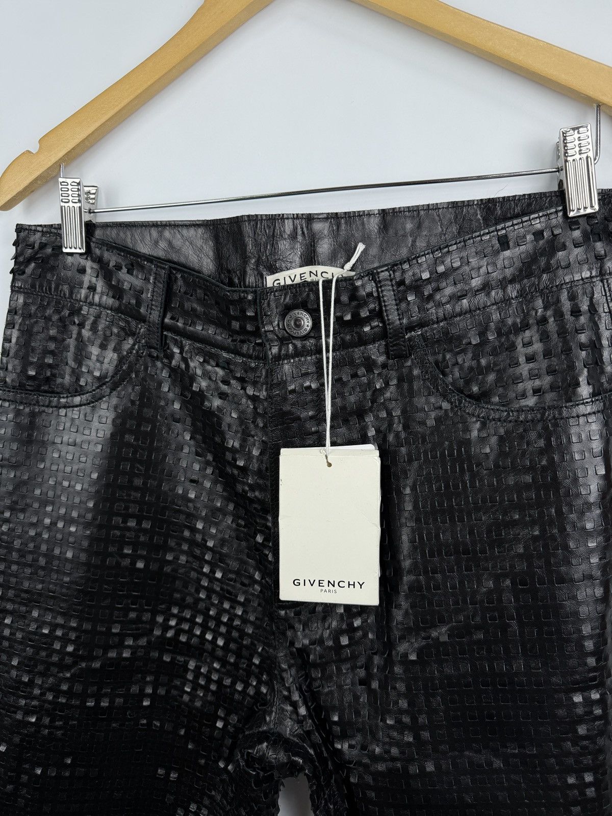 Givenchy ❗️NEW Givenchy Embossed Leather Pants Textured Square Pattern Size US 31 - 5 Thumbnail