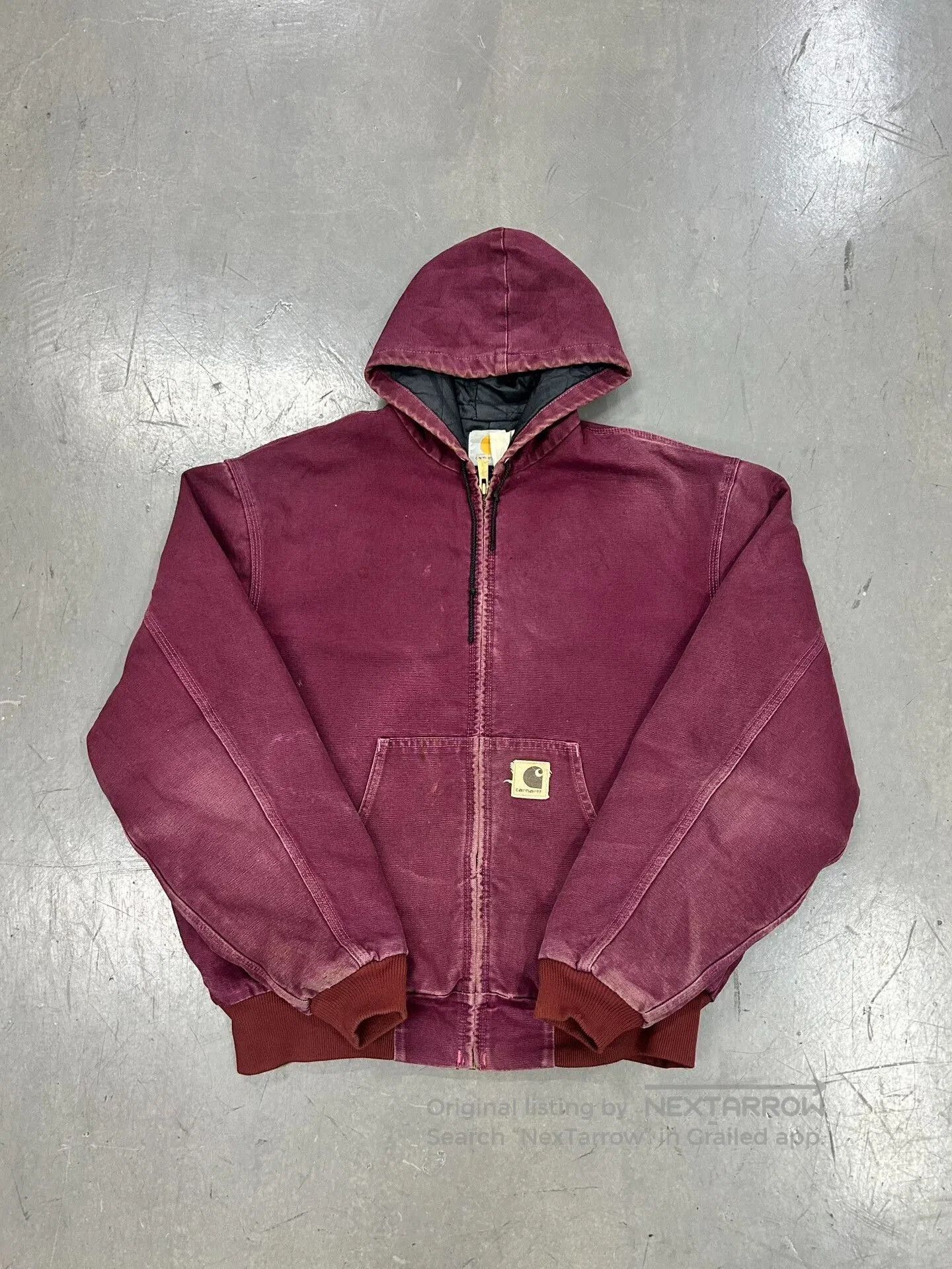 Vintage Vintage Carhartt J68 90s Red Hooded Jacket. Size US M / EU 48-50 / 2 - 2 Thumbnail