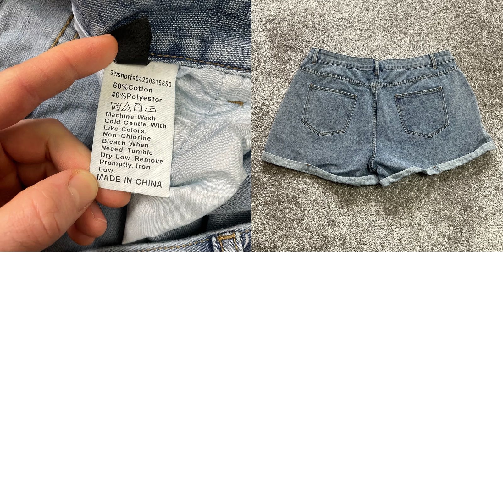 Shein Shein Bermuda Jean Shorts Womens 3XL Blue Denim High Rise Rolled Faded Wash 3" Size 40" / US 18 - 8 Thumbnail