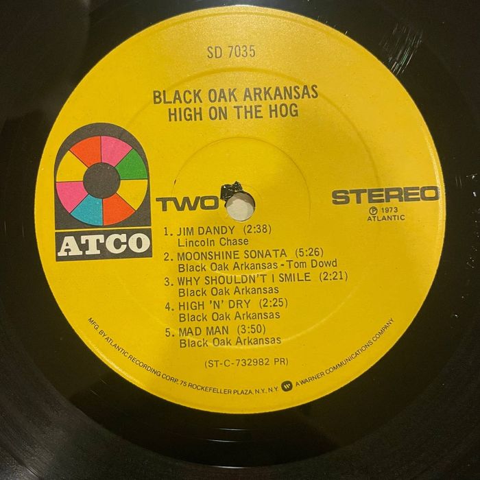 Blank Black Oak Arkansas High On The Hog LP vintage vinyl record