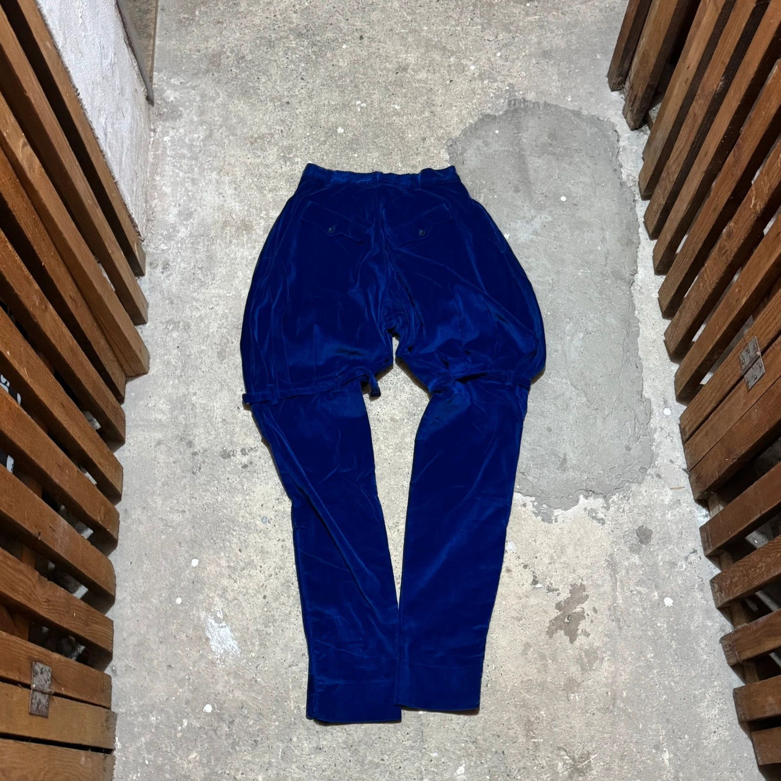 Katharine Hamnett London 80s Katherine Hamnett London velour bondage wide strap pants Size 26" / US 2 / IT 38 - 2 Thumbnail