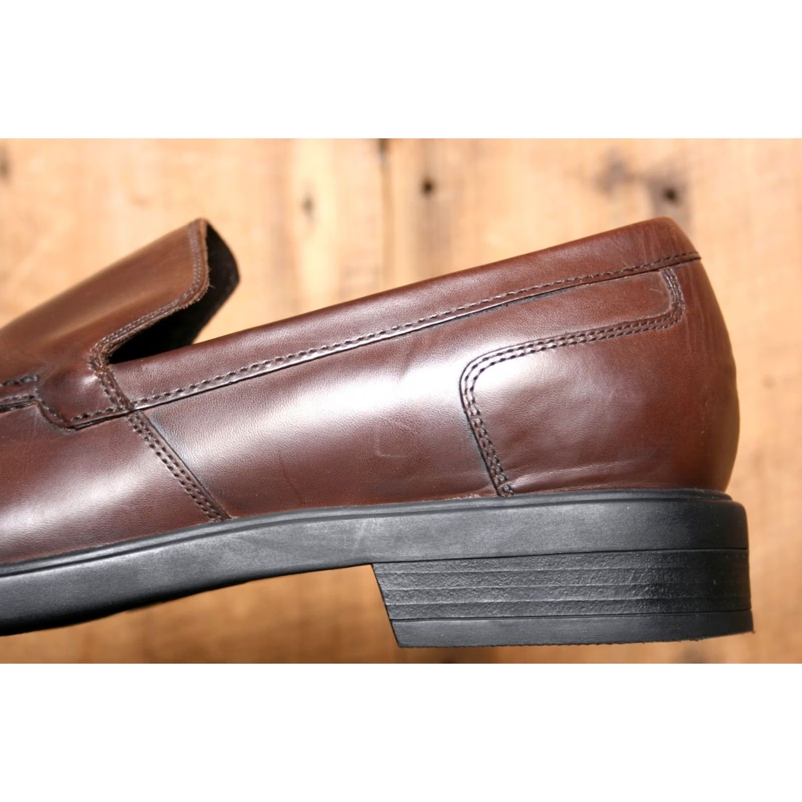 Cole Haan COLE HAAN Air Stylar Brown Leather Split Apron Toe Venetian Loafers Sz. 12M Mens Dress Loafer Size US 12 / EU 45 - 7 Thumbnail
