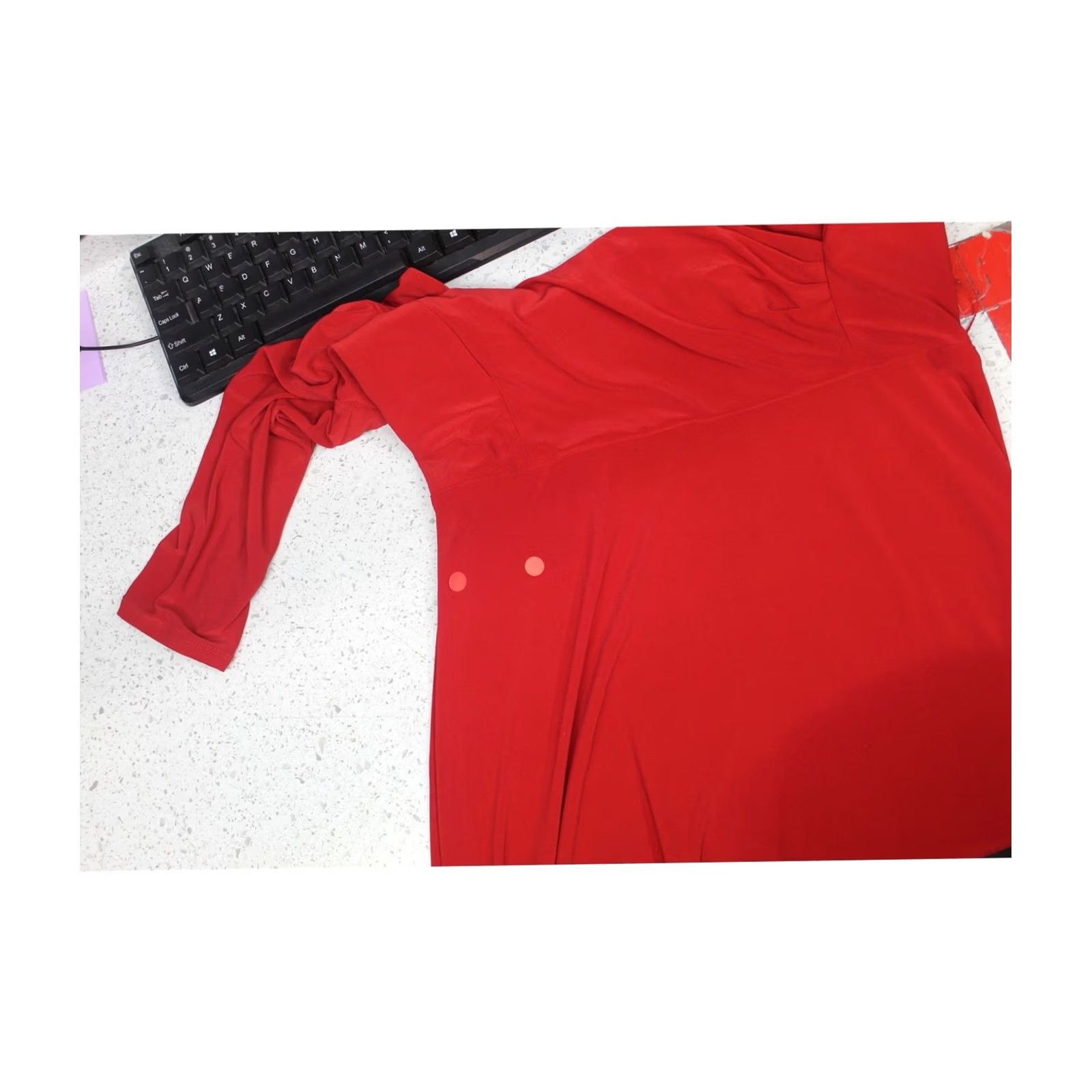 Ralph Lauren Ralph Lauren Solid Jersey Surplice Dress Self Belt brightred 6 Womens Size M / US 6-8 / IT 42-44 - 3 Thumbnail