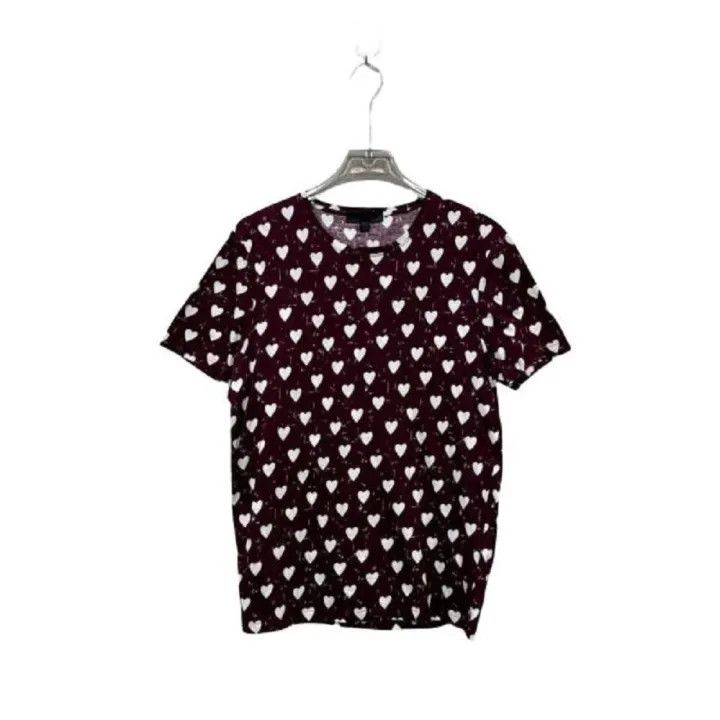 Burberry Burberry Heart Print Short Sleeve T-shirt 0079 Size L / US 10 / IT 46 - 1 Thumbnail