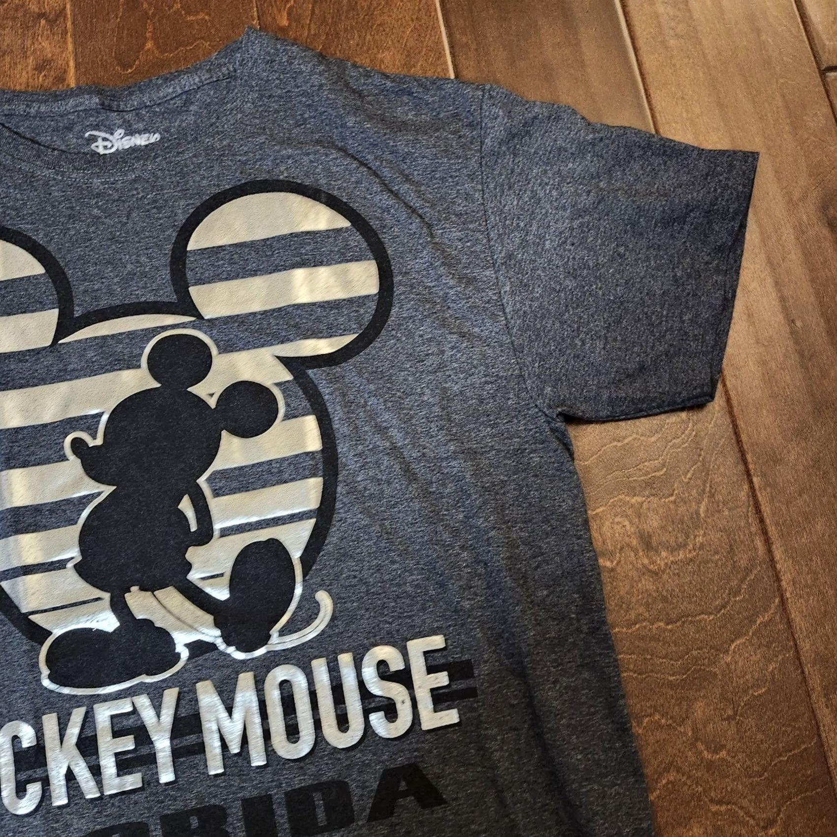 Disney Disney Shirt Mens Medium Gray Mickey Mouse Florida Shiny Metallic Graphic Tee Size US M / EU 48-50 / 2 - 6 Thumbnail