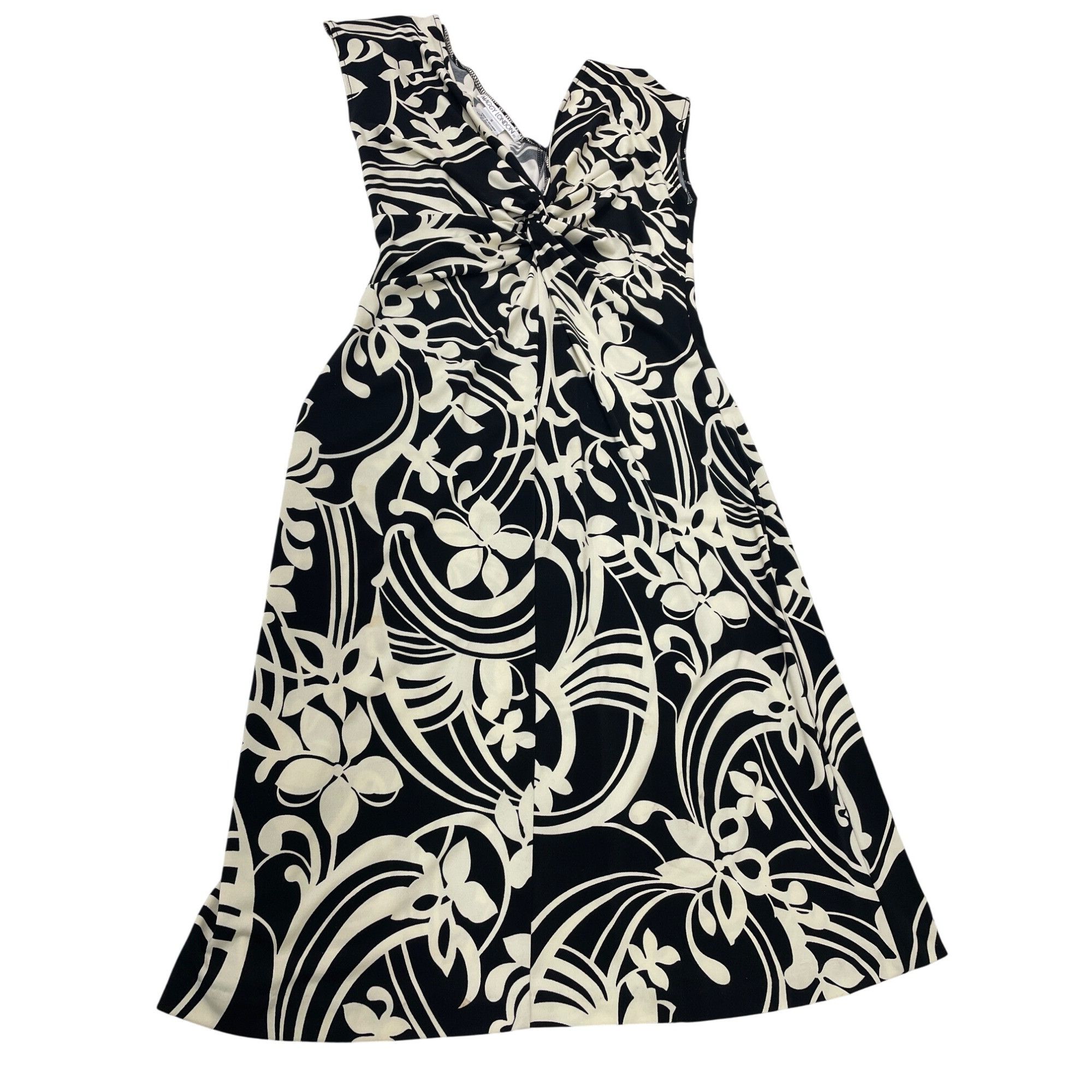 MAGGY LONDON Maggy London Womens Black Tan Floral Midi Summer Dress Size Size L / US 10 / IT 46 - 1 Thumbnail