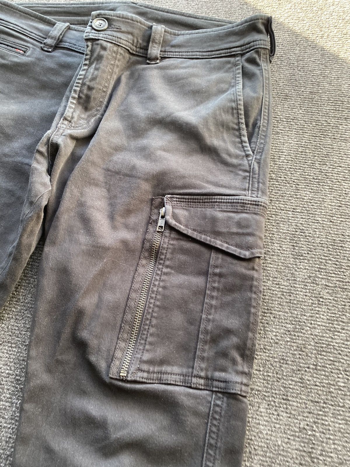 Diesel 🔥Opium Punk Diesel cargo black faded opium pants Size US 33 - 19 Thumbnail