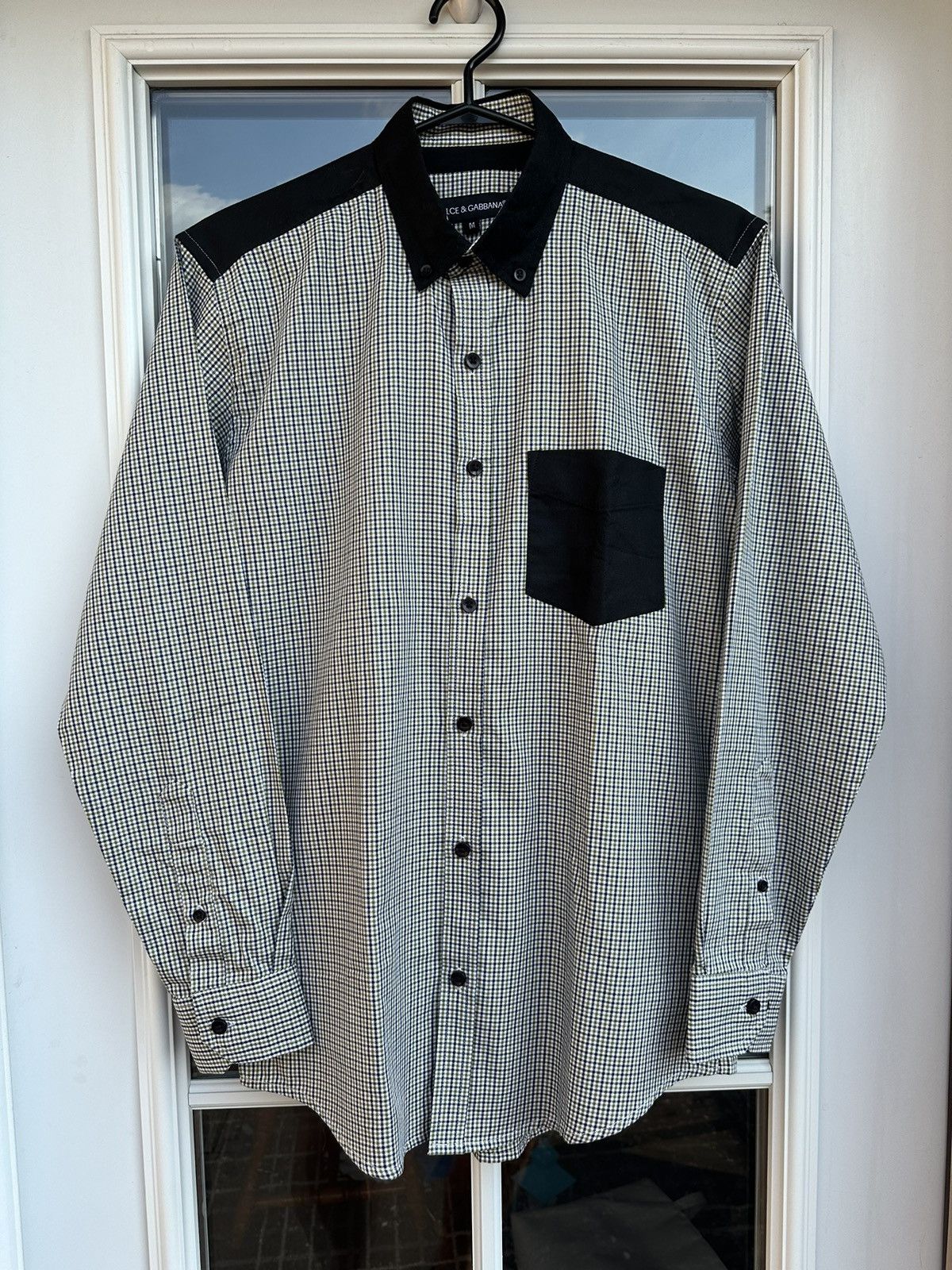 Dolce & Gabbana Dolce & Gabbana checkered two tone premium shirt Size US M / EU 48-50 / 2 - 1 Thumbnail