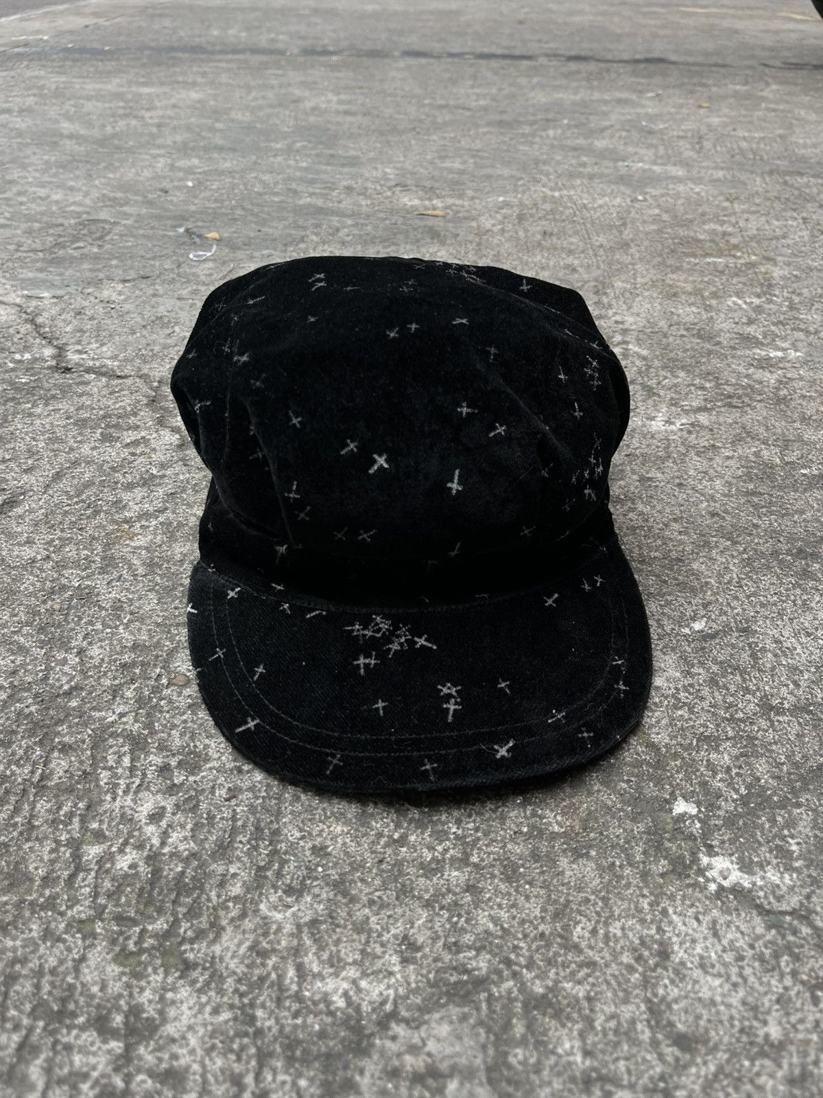 Japanese Brand × Undercover Undercover AW02 Velour Cross Pattern Hat Size ONE SIZE - 6 Thumbnail