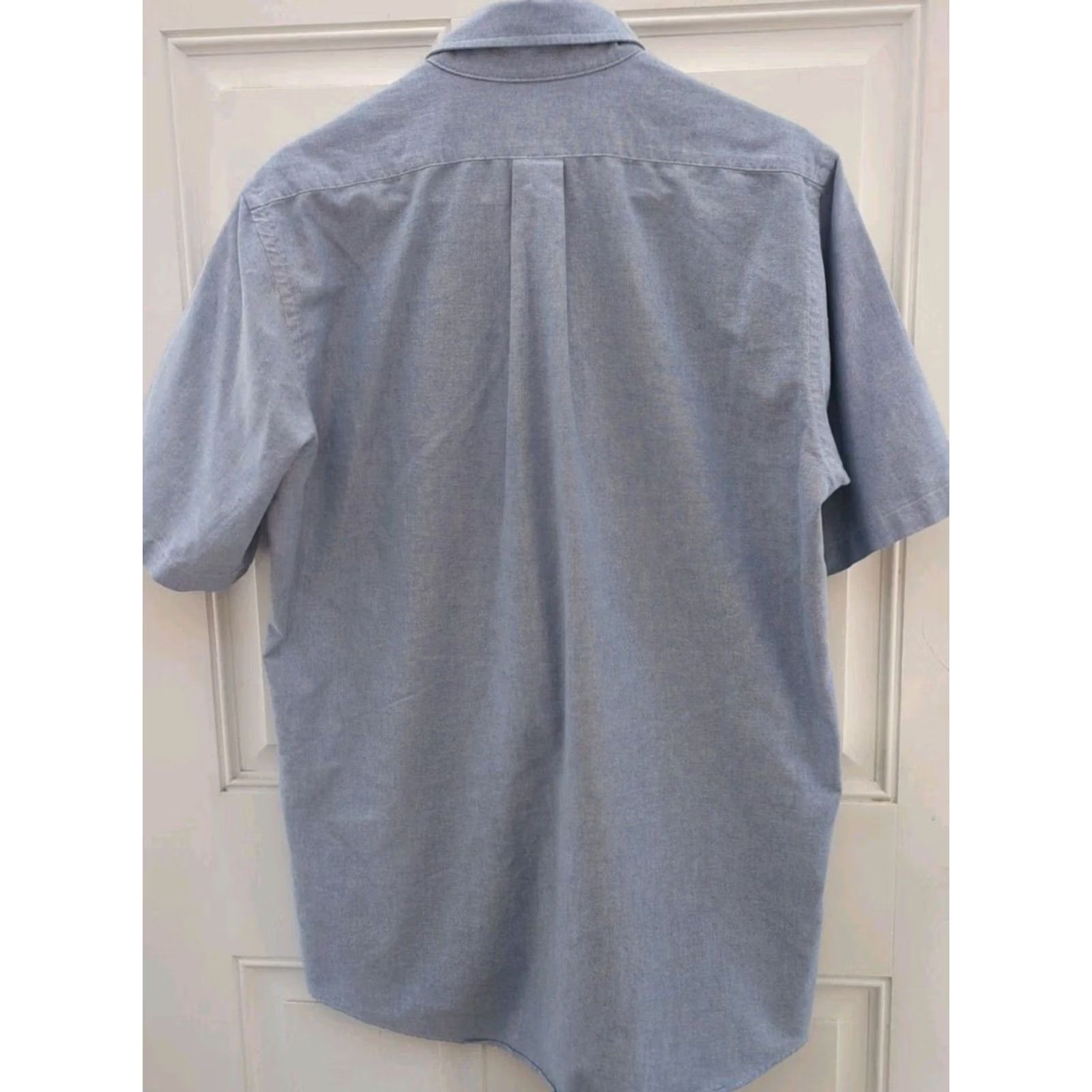 Vintage VINTAGE L.L. Bean Shirt Mens 16 Button Up USA Blue Cotton Blend Short Sleeve Regular Size 16 Mens Size US L / EU 52-54 / 3 - 3 Thumbnail