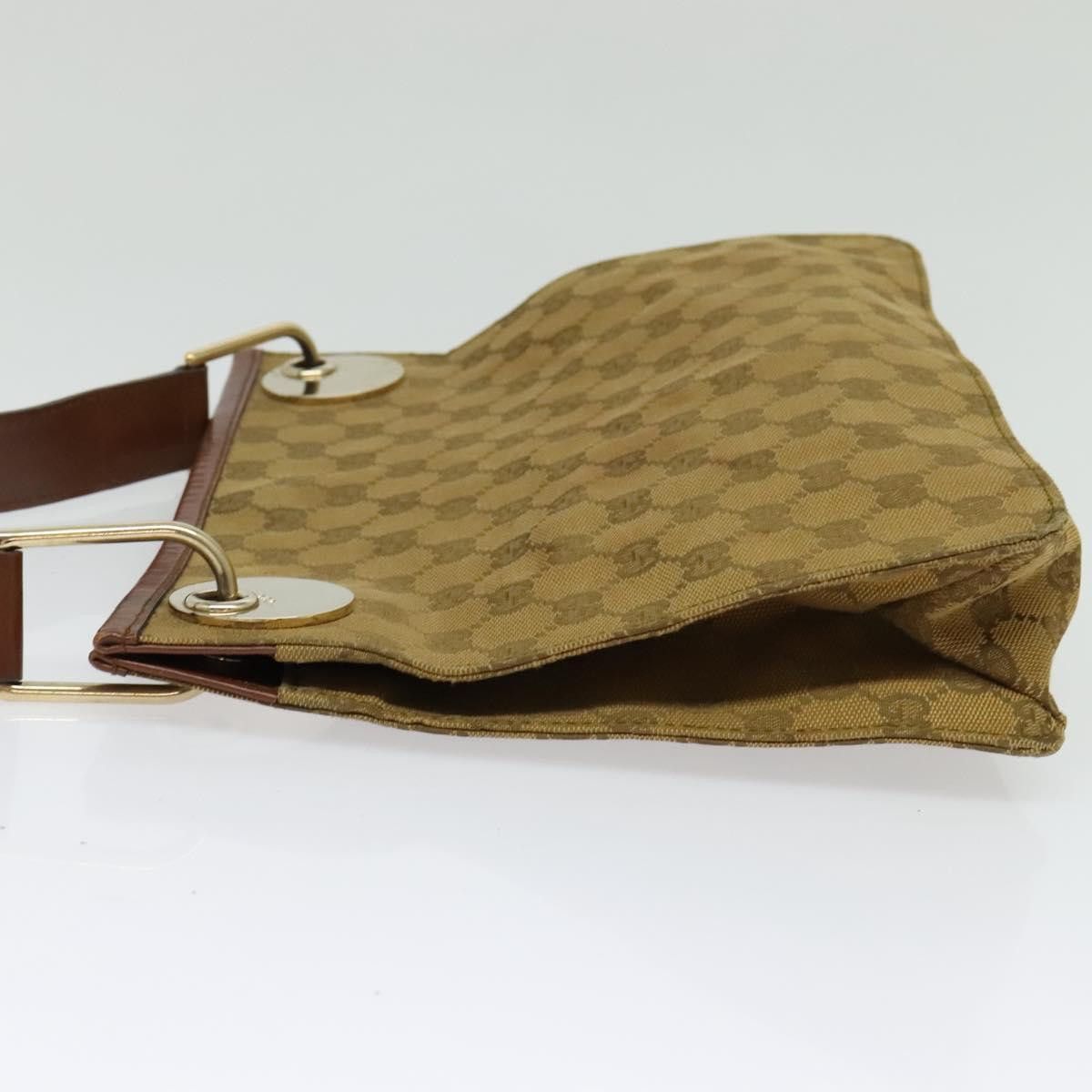Gucci GUCCI GG Canvas Shoulder Bag Beige Gold Size ONE SIZE - 4 Thumbnail