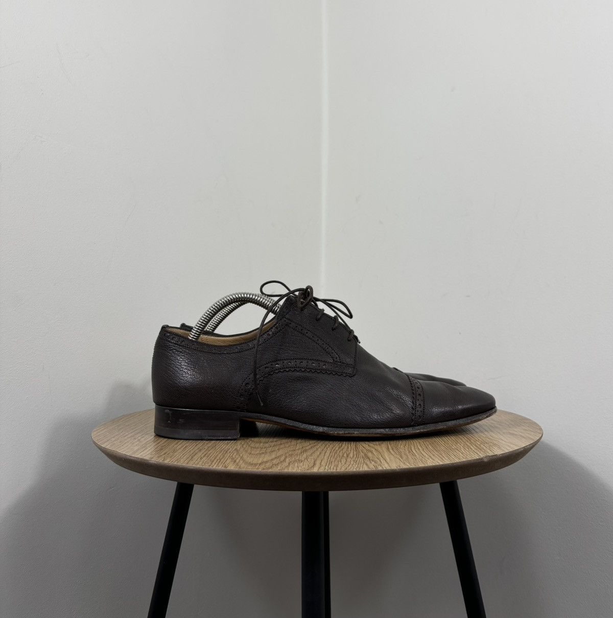 Bally Bally Drillor Men’s Cap Toe Luxury Brown Leather Derby Shoes Size US 8 / EU 41 - 2 Thumbnail