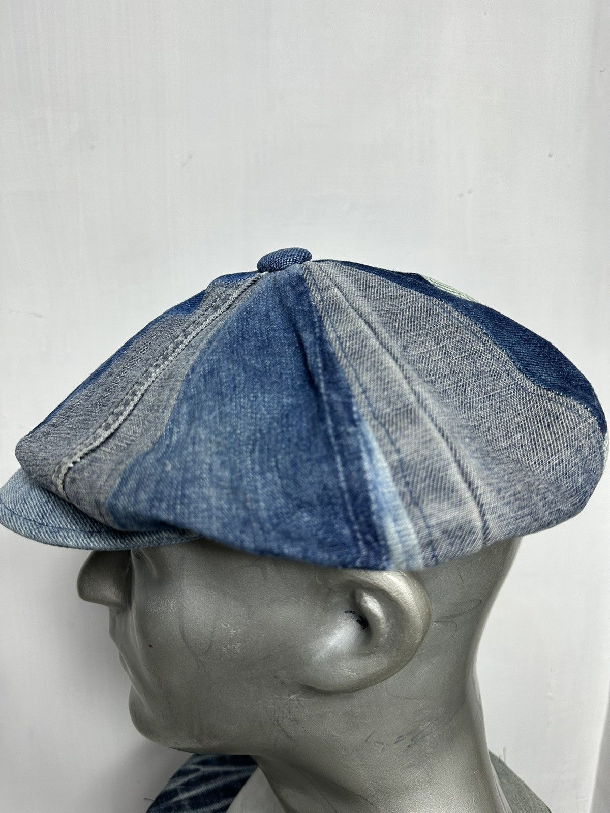 Art Comes First Custom Made Denim patchwork Newsboy hats Size ONE SIZE - 7 Thumbnail
