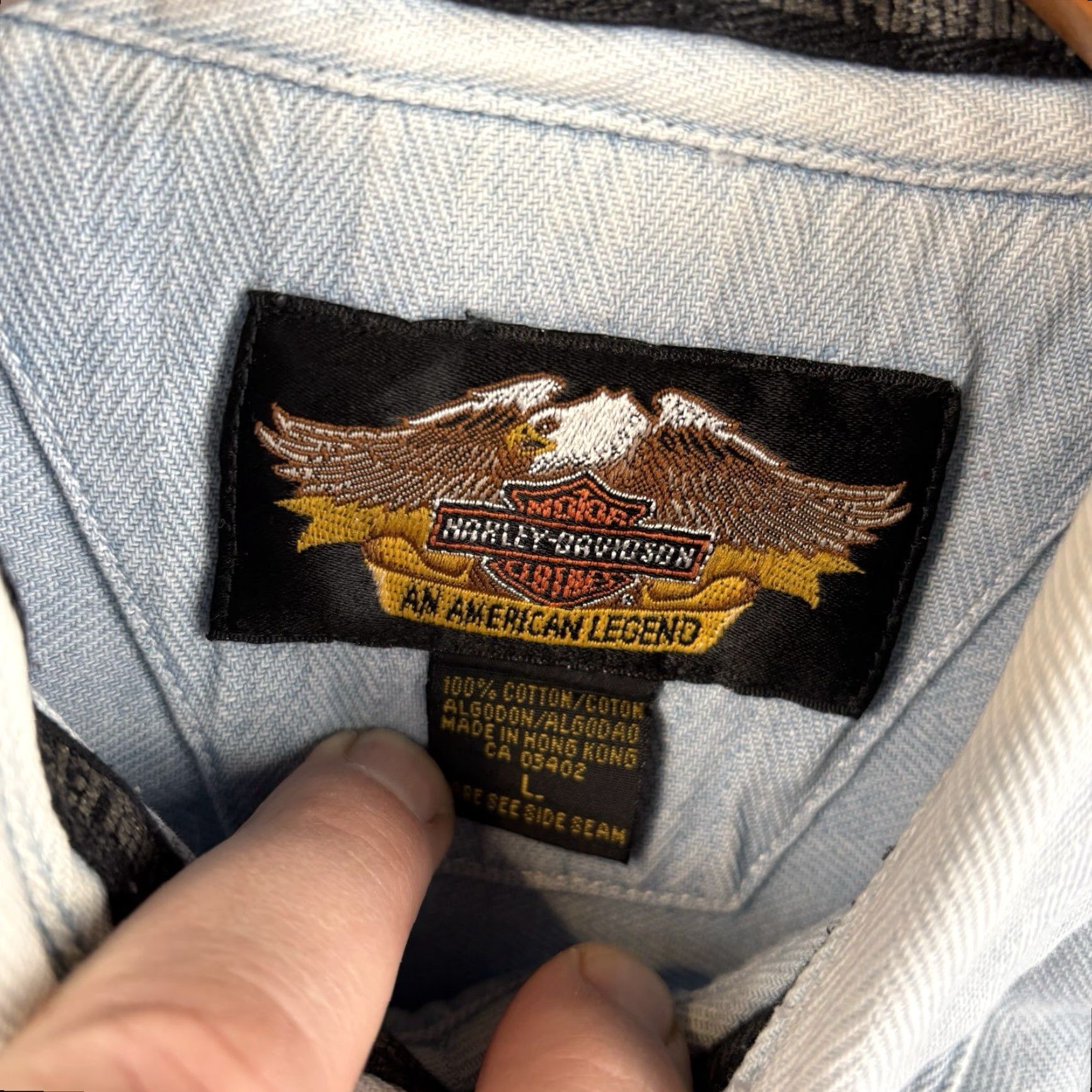 Harley Davidson VINTAGE Harley-Davidson Denim Shirt Mens L Blue 90s Patch Embroidered Button-Up Size US L / EU 52-54 / 3 - 5 Thumbnail