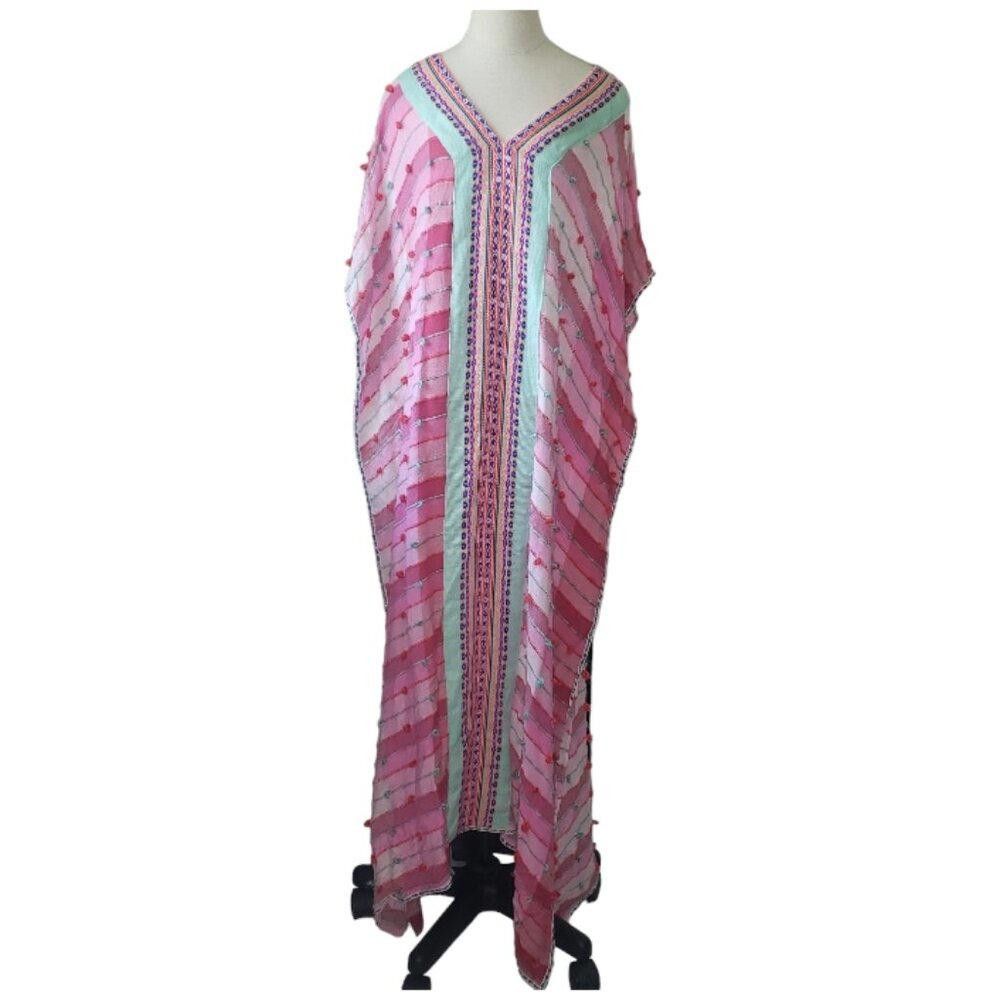 Designer CT1630 pitusa Pink Kaftan Gown Size ONE SIZE - 1 Thumbnail