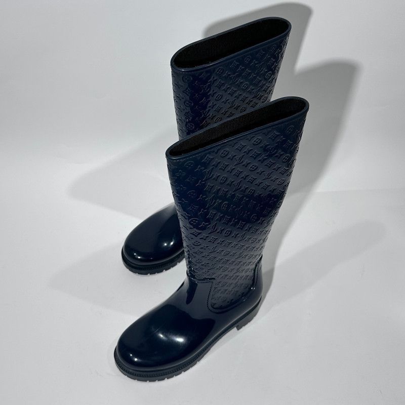 Louis Vuitton Louis Vuitton Glossy Logo Rain Boots in Deep Blue - Size US 5.5 / EU 38 - 3 Thumbnail