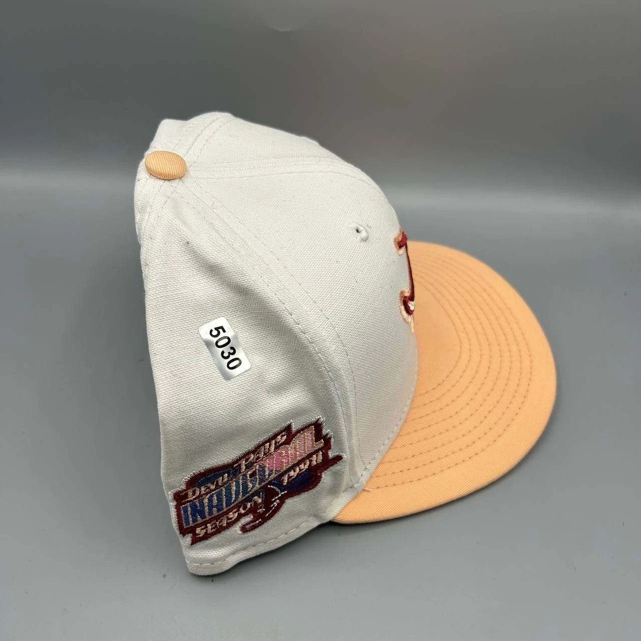 New Era Tampa Bay Devil Rays Hat Men 7 3/8 White MLB Fitted Cotton Size ONE SIZE - 9 Thumbnail