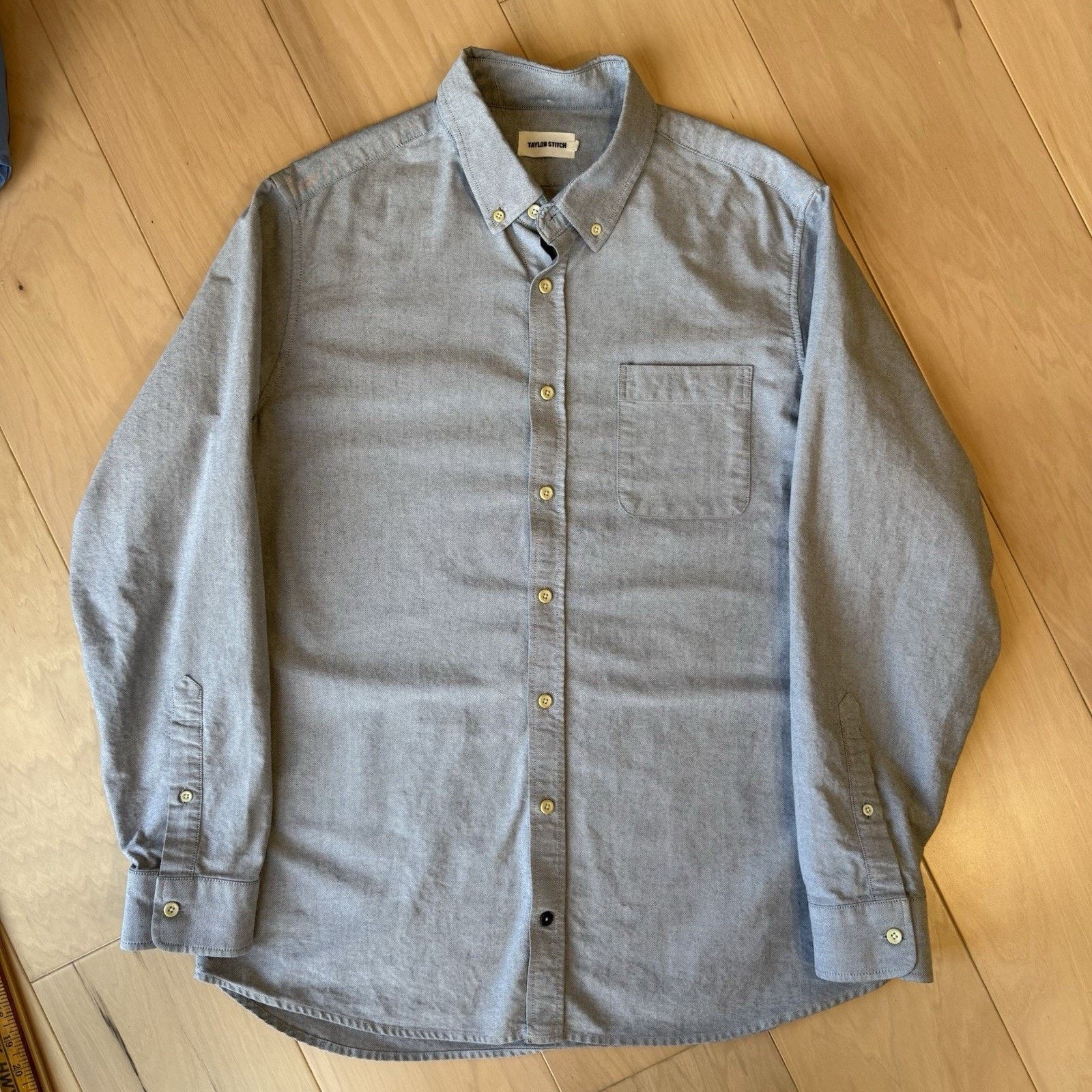 Taylor Stitch Taylor Stitch The Jack Shirt 46 Gray Solid Cotton Oxford Size US XL / EU 56 / 4 - 2 Thumbnail