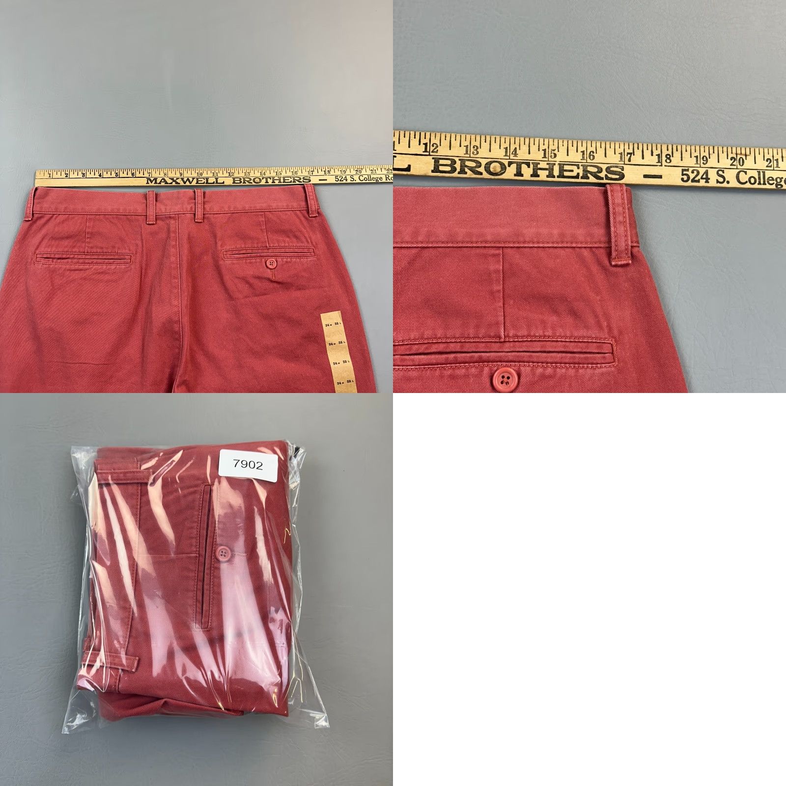J.Crew VINTAGE J.CREW Pants Mens 34x32 Old Red Bleecker Athletic Fit Casual NWT Size US 34 / EU 50 - 9 Thumbnail