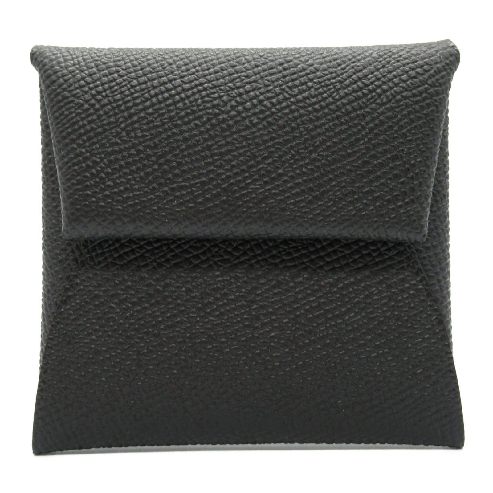 Hermes Hermes Bastia Black Coin Purse Leather Veau Epsom (Hermes) Silver Hardware Double Engraved Size ONE SIZE - 1 Thumbnail