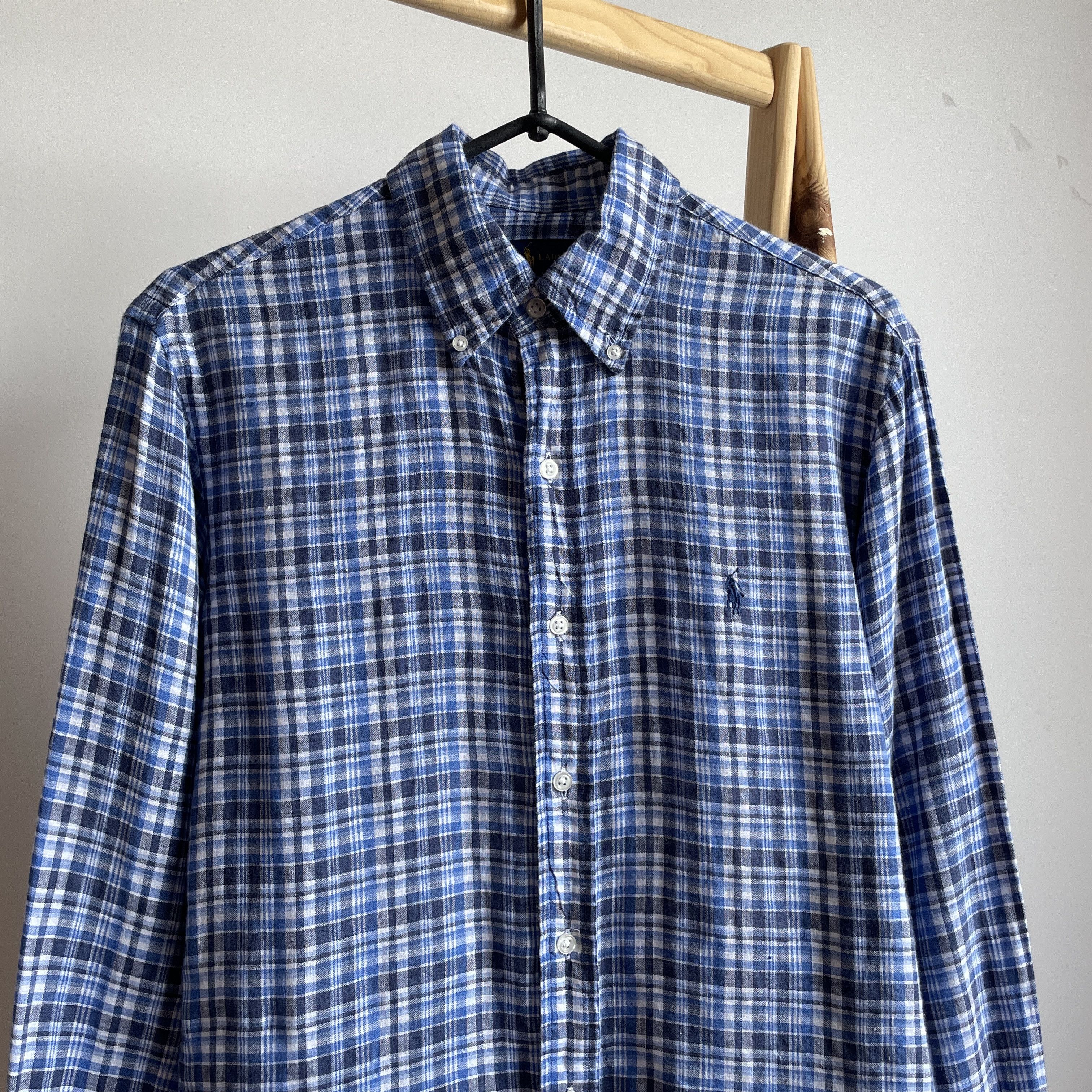 Polo Ralph Lauren Polo Ralph Lauren Check Slim Fit Ocean Wash Linen Shirt Size US S / EU 44-46 / 1 - 3 Thumbnail