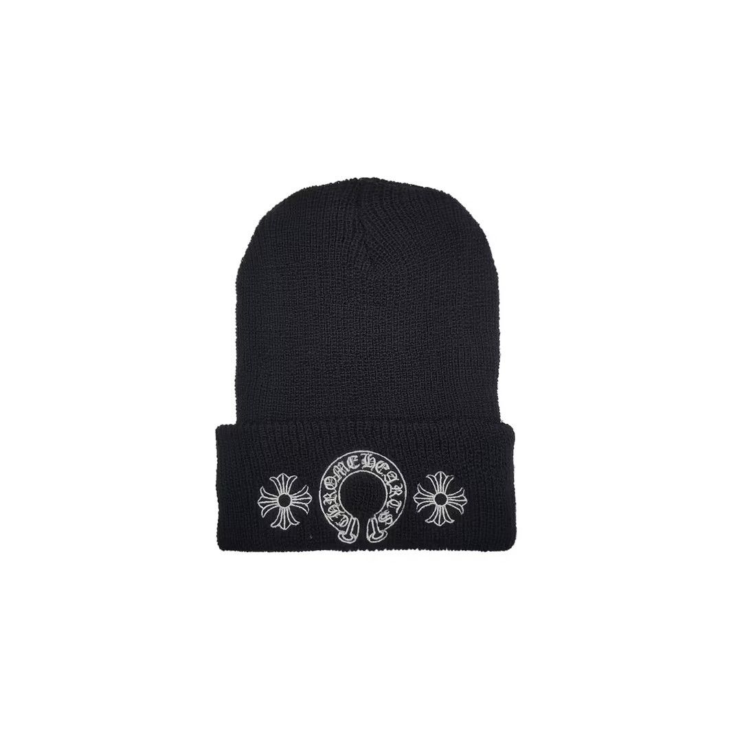Chrome Hearts Chrome Hearts Horseshoe Embroidered Black Beanie Size ONE SIZE - 1 Thumbnail