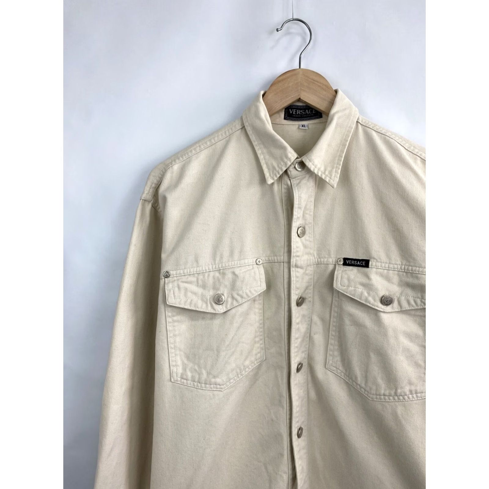 Versace Jeans Couture VINTAGE Versace Jeans Couture Overshirt Jacket Men XL Beige 90s Y2K Retro jacket Size US XL / EU 56 / 4 - 3 Thumbnail