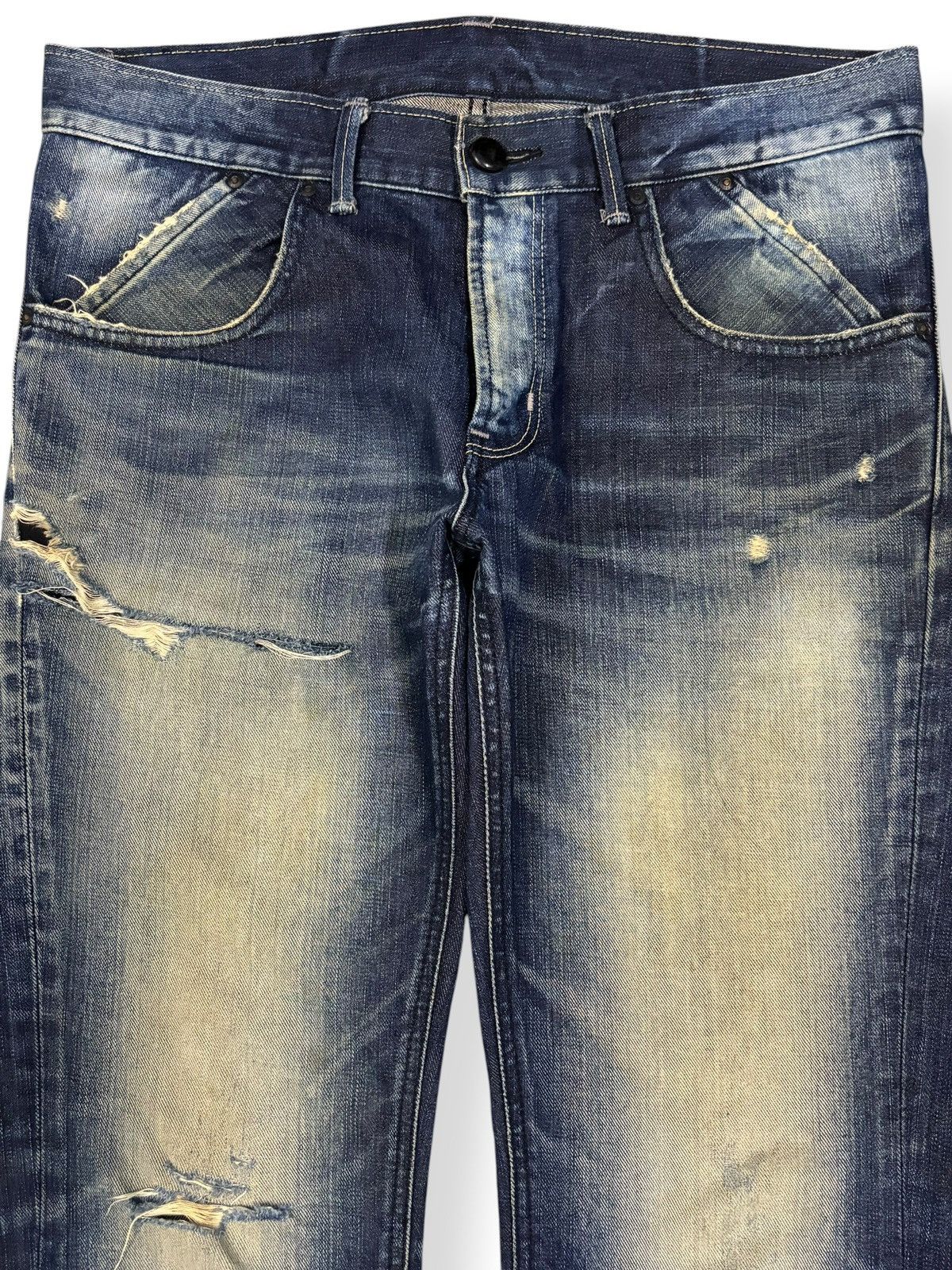 Lee × Number (N)ine Lee Black Riders Mud Wash Slim Straight Distressed Jeans Size US 34 / EU 50 - 3 Thumbnail