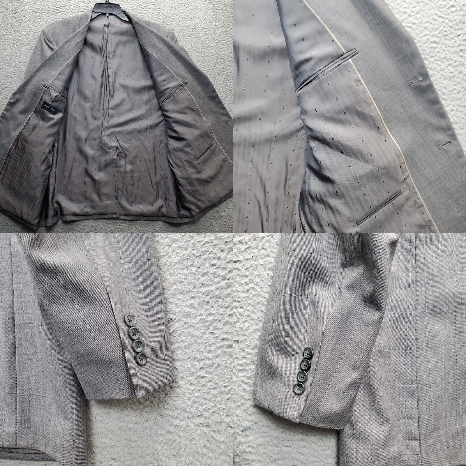 Joseph Joseph & Feiss Blazer Jacket Mens Size 46 Multicolor Check Notch Lapel Single Breasted Blazer Size 46R - 8 Thumbnail