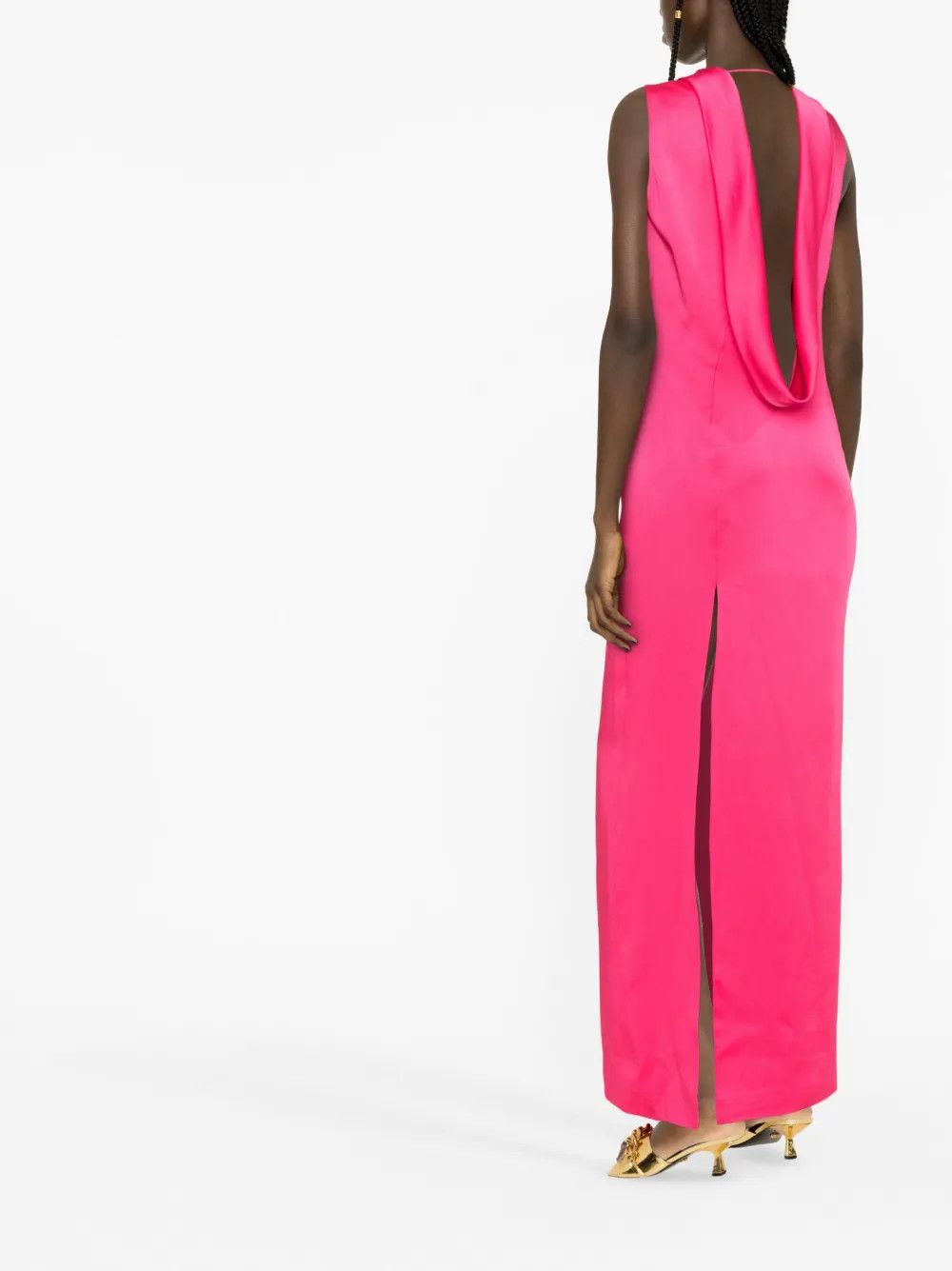 Versace o1y0226 Maxi Dress in Fuchsia Size XS / US 0-2 / IT 36-38 - 4 Thumbnail