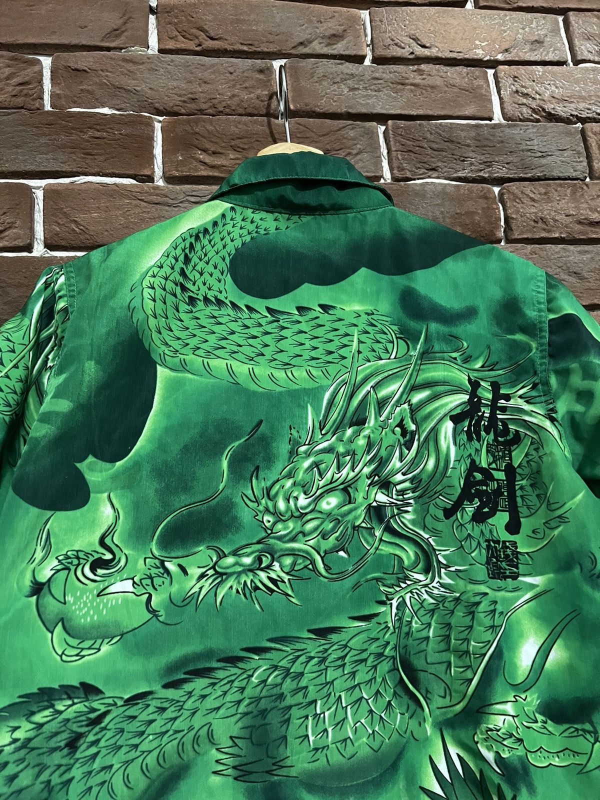 Japanese Brand Vintage Y2k Dragon Flames Drip Button Up Shirt Lik Prada Y2k Size S / US 4 / IT 40 - 8 Thumbnail