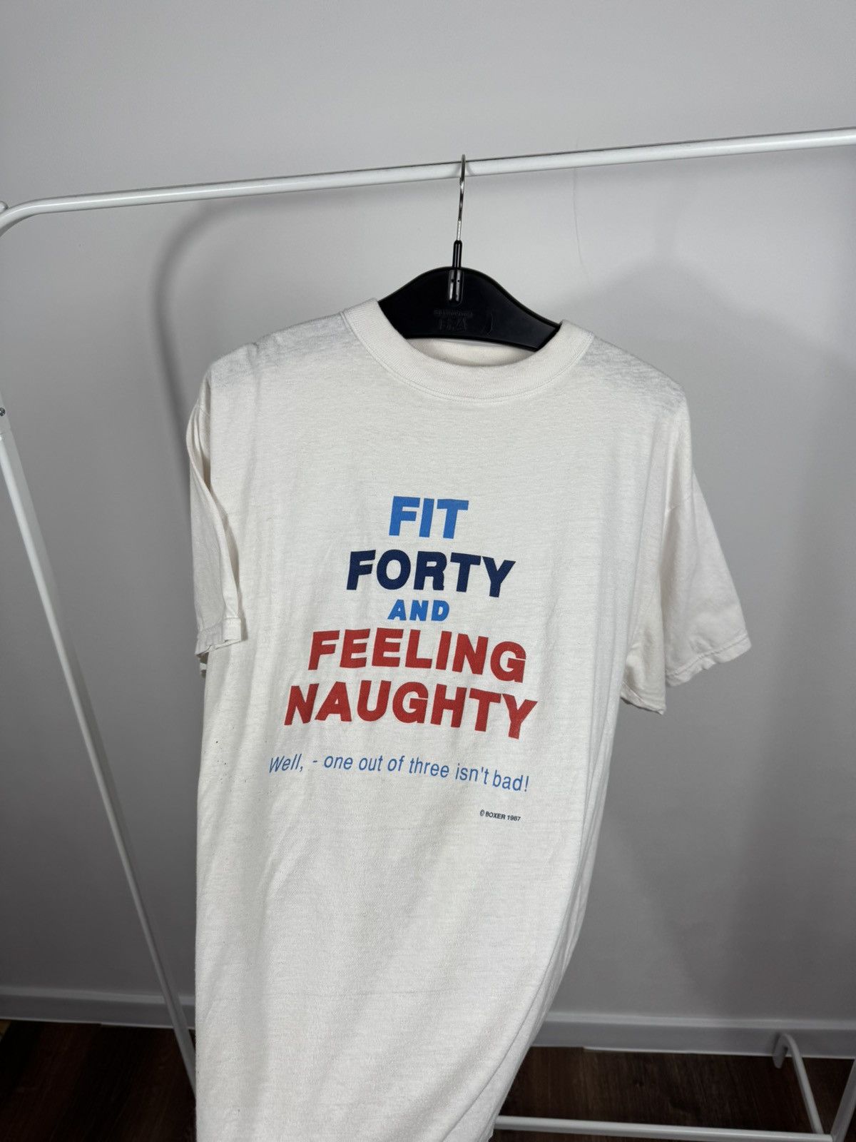 Other Vintage 1987 Fit Forty Feeling Naughty Graphic Tee White XL Size US XL / EU 56 / 4 - 4 Thumbnail