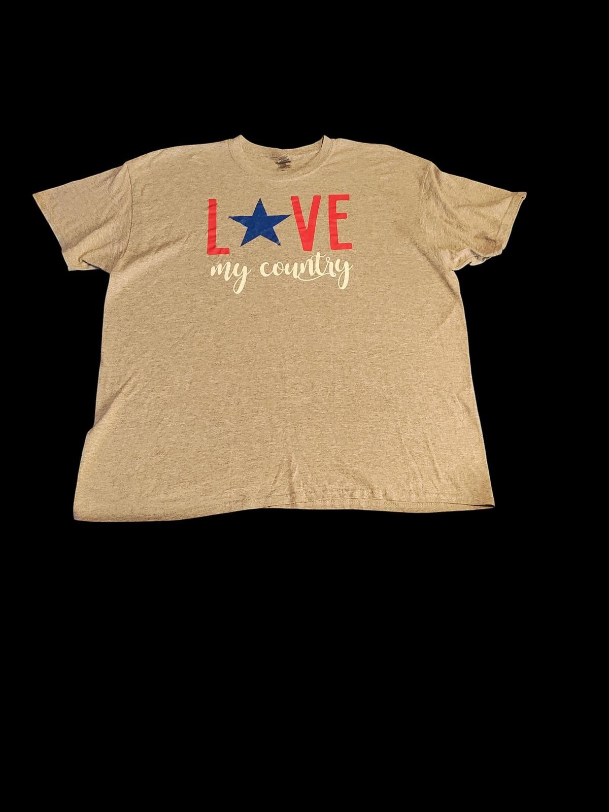 Unknown London Gray 'Love My Country' Graphic T-Shirt Size M / US 6-8 / IT 42-44 - 3 Thumbnail