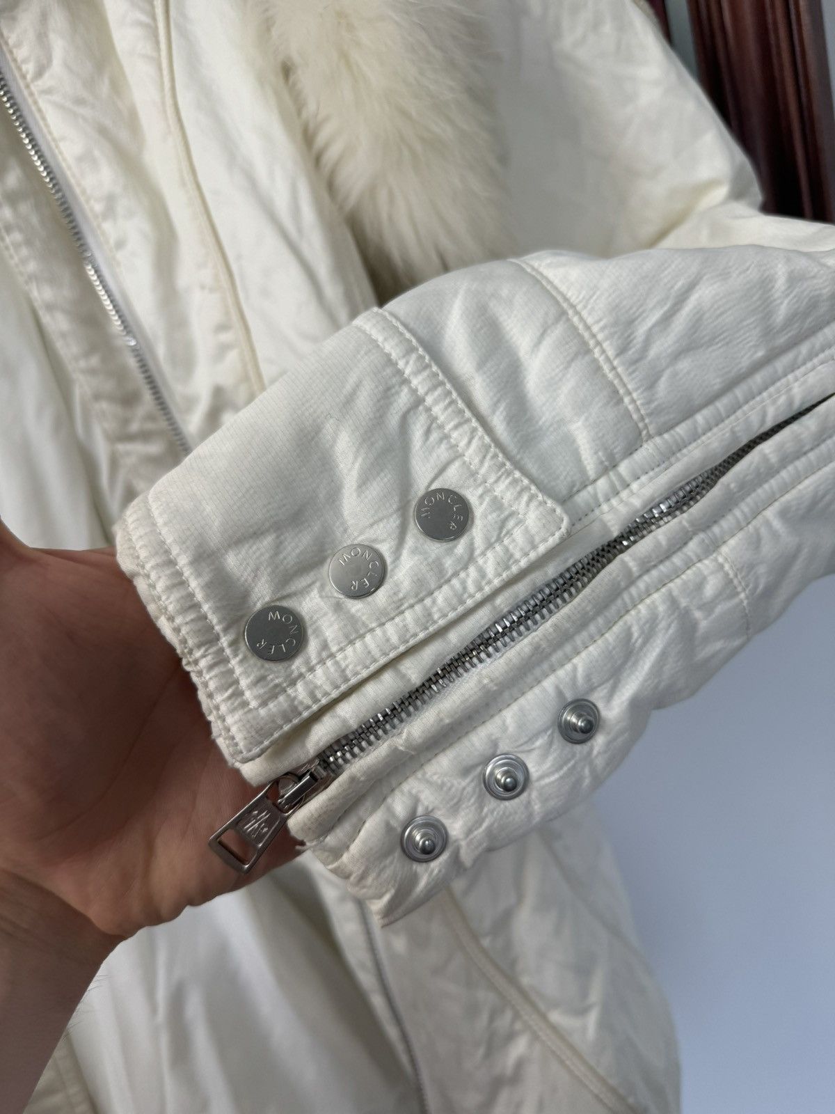 Moncler Vintage Y2K MONCLER Puffer Down Jacket Designer Luxury Cream Size M / US 6-8 / IT 42-44 - 7 Thumbnail