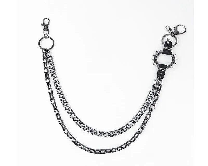 Jewelry Metal Punk Rock Layered Chain Keychains Size ONE SIZE - 3 Thumbnail