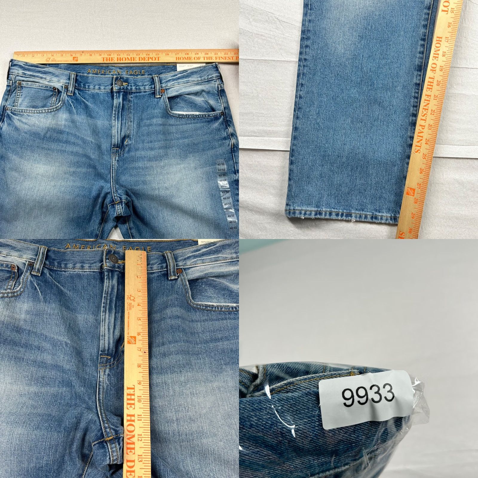 American Eagle Outfitters American Eagle Jeans Mens 42x32 Original Straight Classic 5-Pocket Denim Blue Size US 42 / EU 58 - 8 Thumbnail