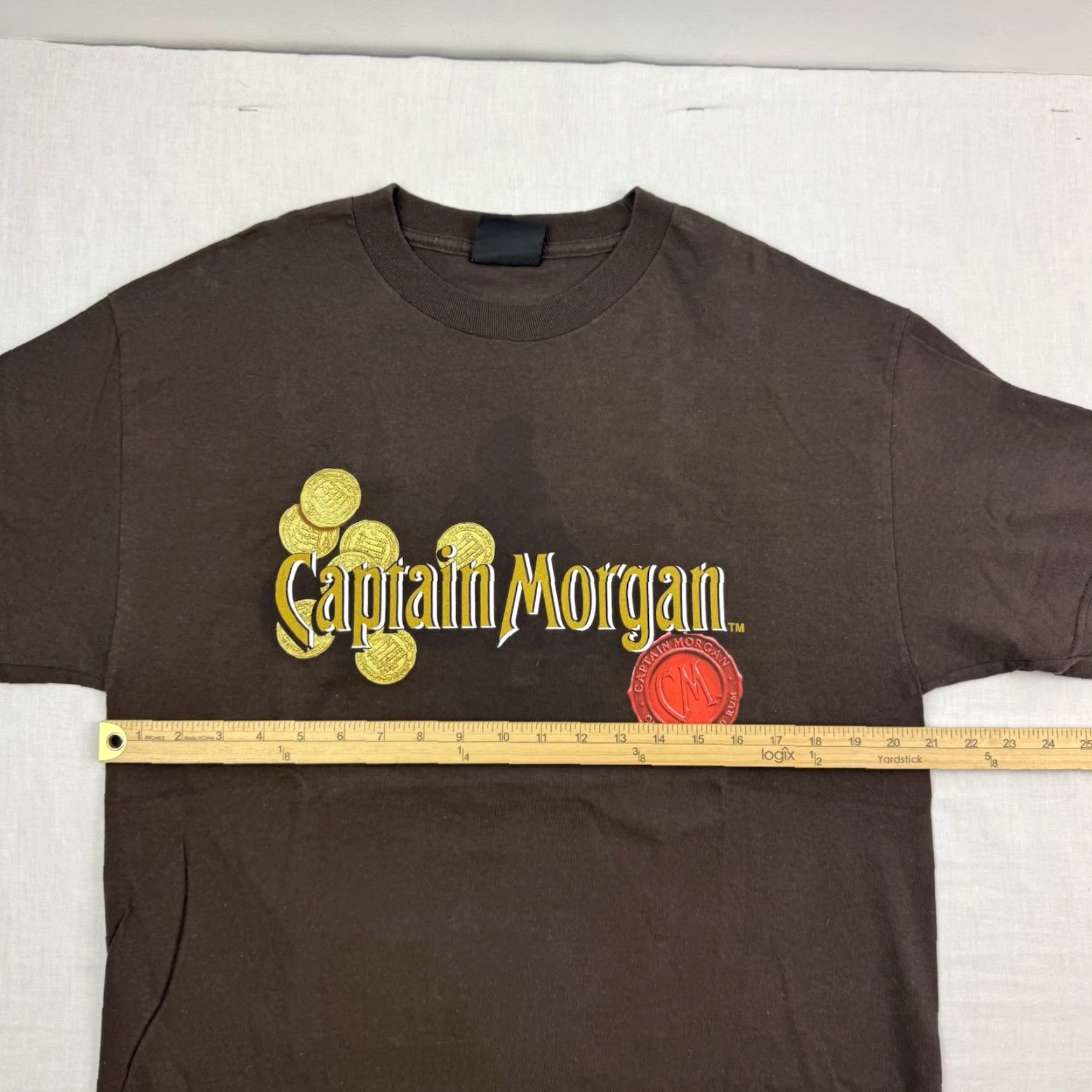 Vintage Captain Morgan T Shirt Adult Large Brown Graphic Print Crew Neck Short Sleeve Vintage Y2K Mens Liquor Drink Size US L / EU 52-54 / 3 - 6 Thumbnail