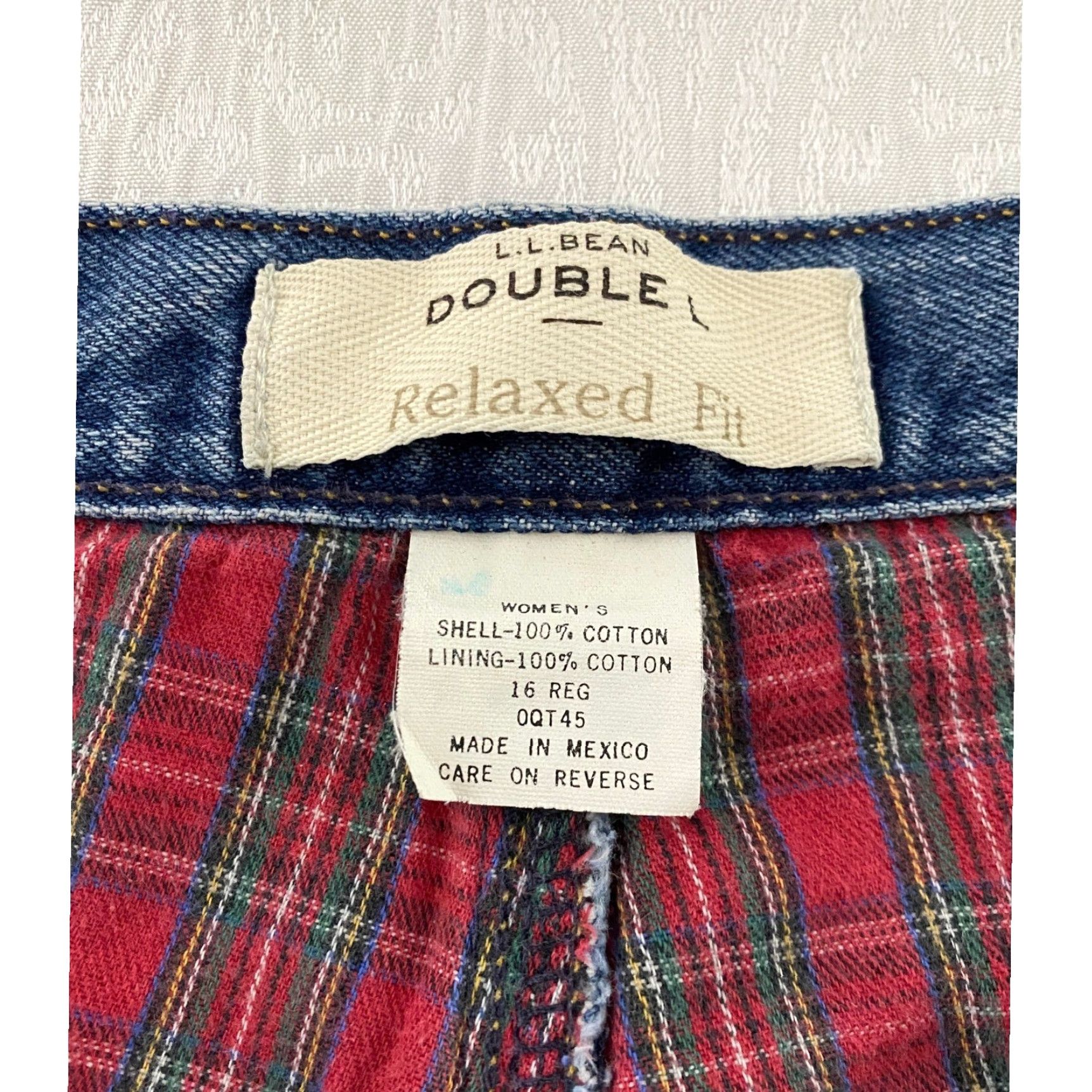 Vintage LL Bean Jeans Relaxed Fit Lined Blue Denim Women's 16 Reg Winter Pants Size 38" / US 16 / IT 52 - 5 Thumbnail