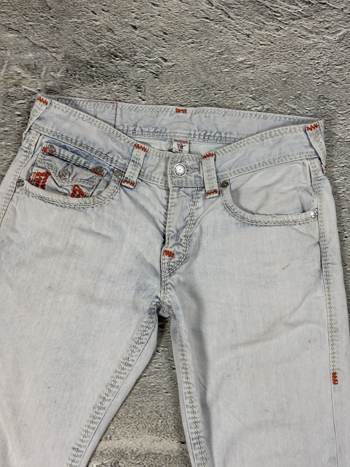True Religion True Religion vintage white jeans straight mega T Orange Size US 31 - 7 Thumbnail