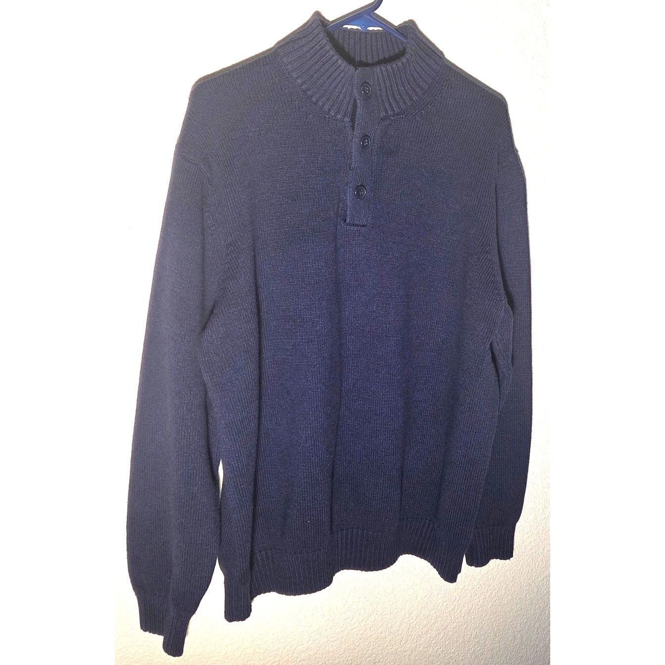 Izod Stylish Izod Men's XL Navy Blue Crew Neck Sweater Size US XL / EU 56 / 4 - 2 Thumbnail