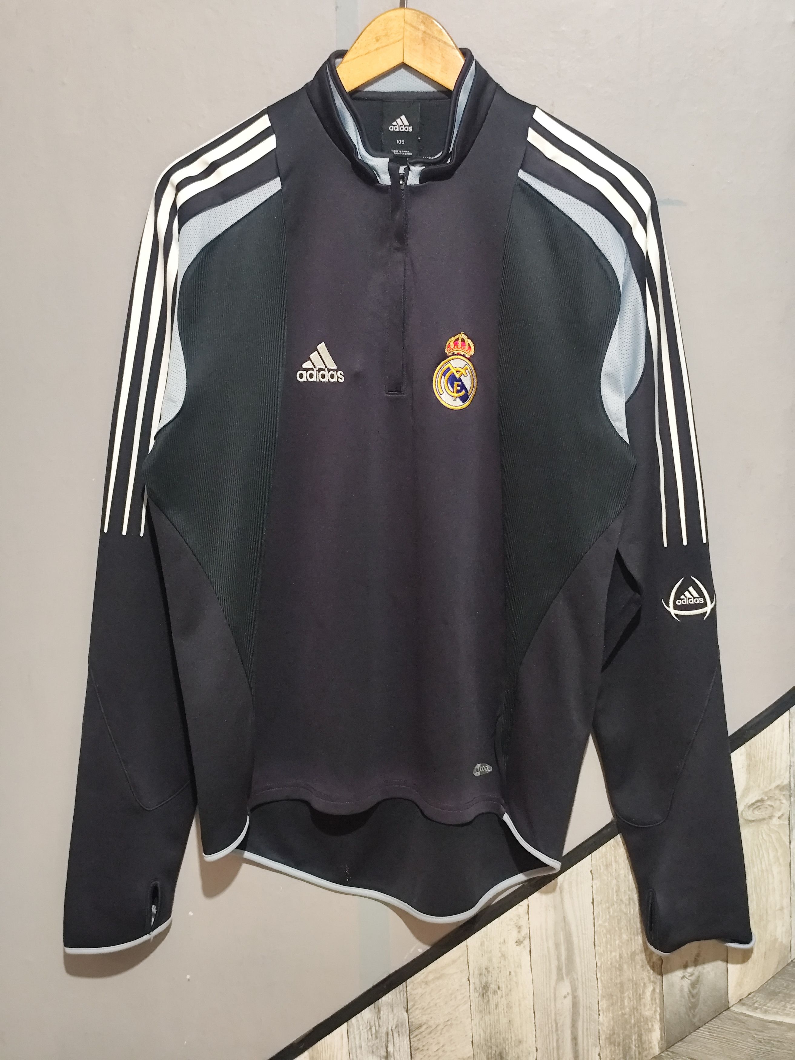 Adidas × Vintage Adidas x Real Madrid 2004 ⅓ Zipper Training Sweatshirthirt Size US L / EU 52-54 / 3 - 3 Thumbnail