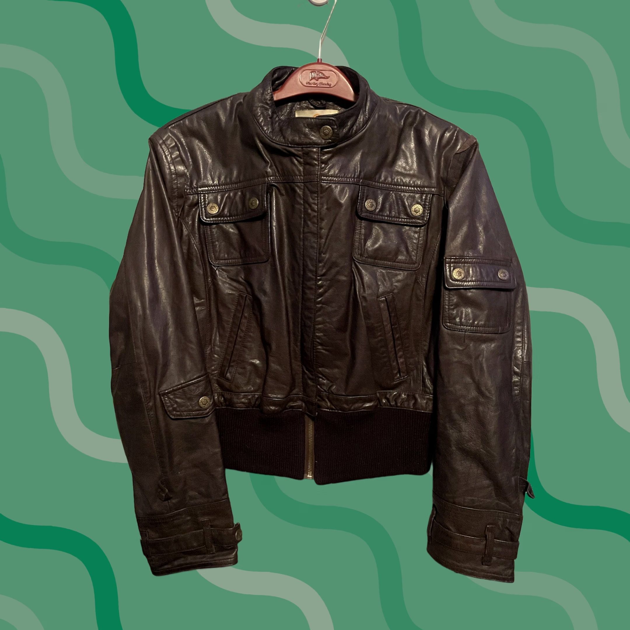 Vintage VINTAGE Wilsons Leather Western Motorcycle Jacket Womens XL Brown Leather Y2K B252 Size XL / US 12-14 / IT 48-50 - 1 Thumbnail