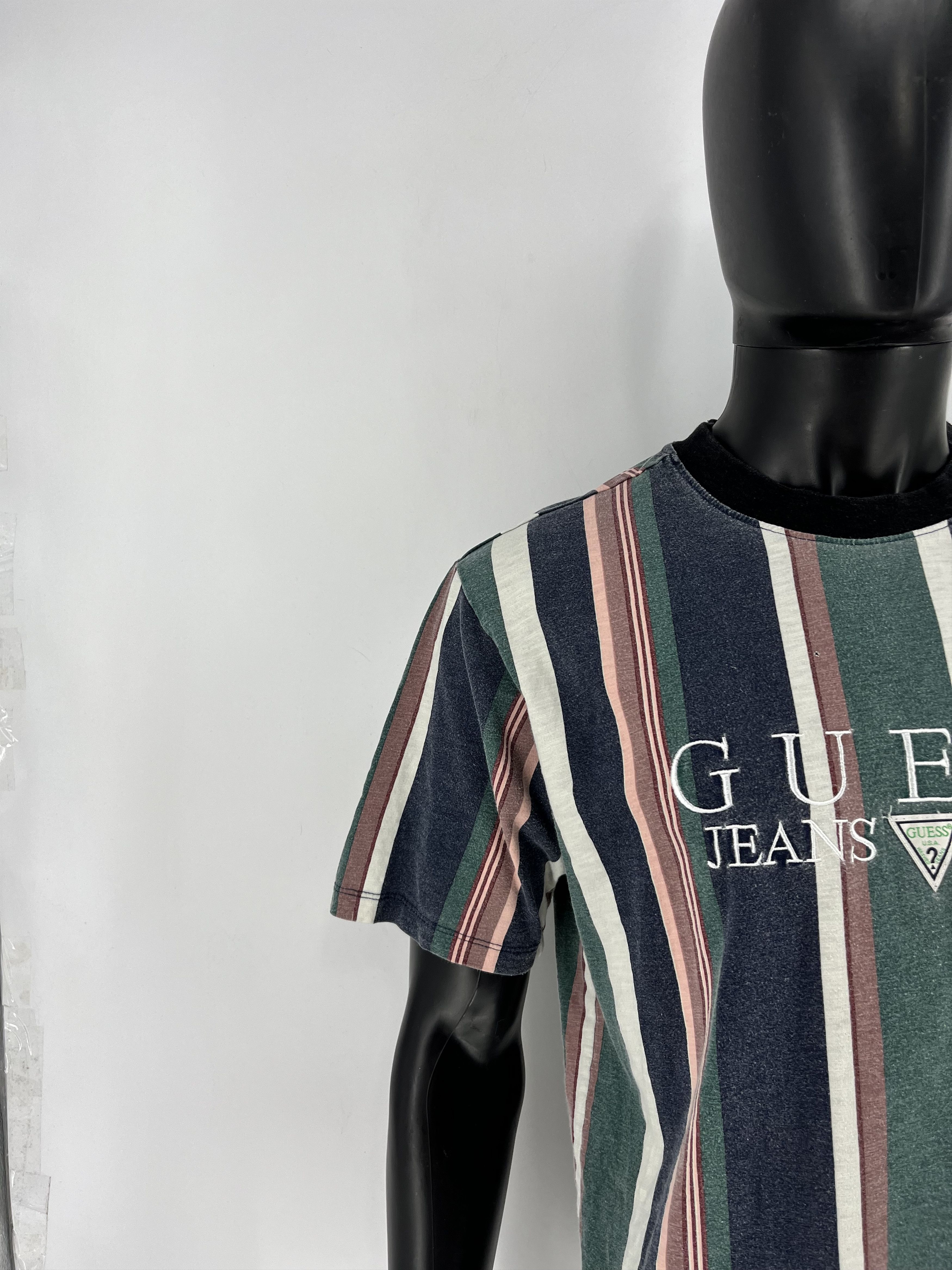 Guess × Vintage Vintage OG Guess Jeans USA Stripes Style Logo Shirt Size US S / EU 44-46 / 1 - 6 Thumbnail
