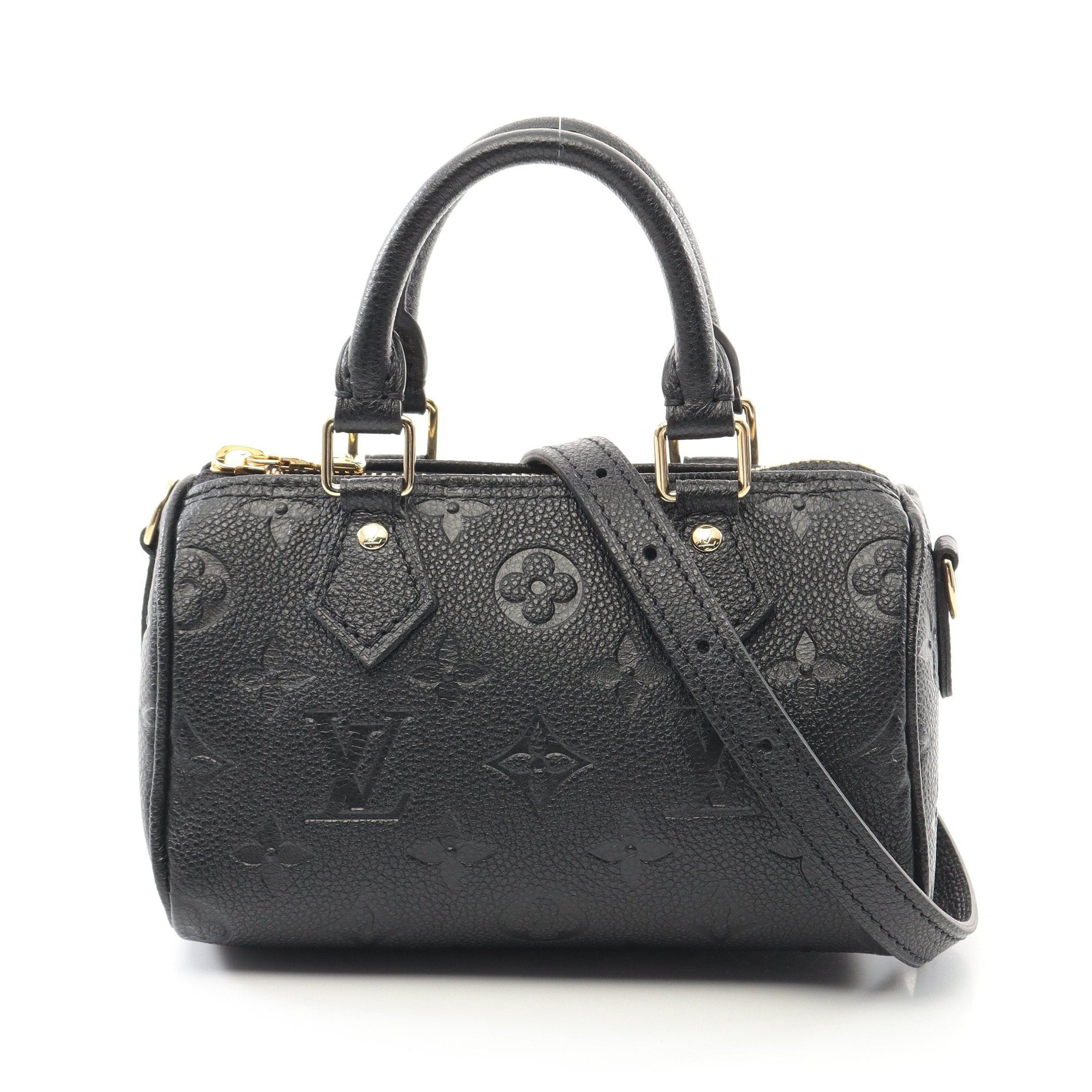 Louis Vuitton Louis Vuitton Nano Speedy Monogram Empreinte Noir Handbag Leather Black Size ONE SIZE - 1 Thumbnail