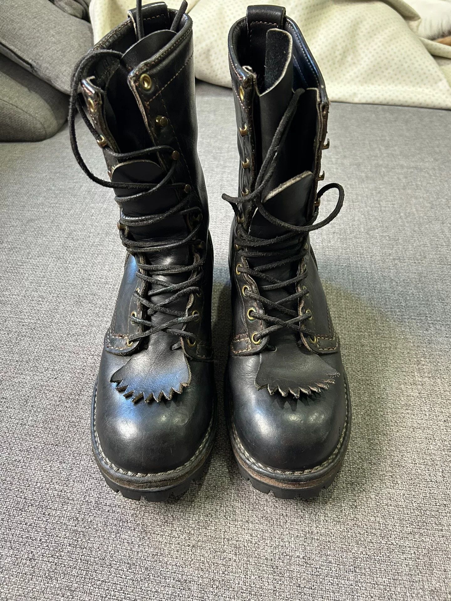 WESCO wesco black leather lace-up boots Size US 5.5 / EU 38 - 1 Thumbnail